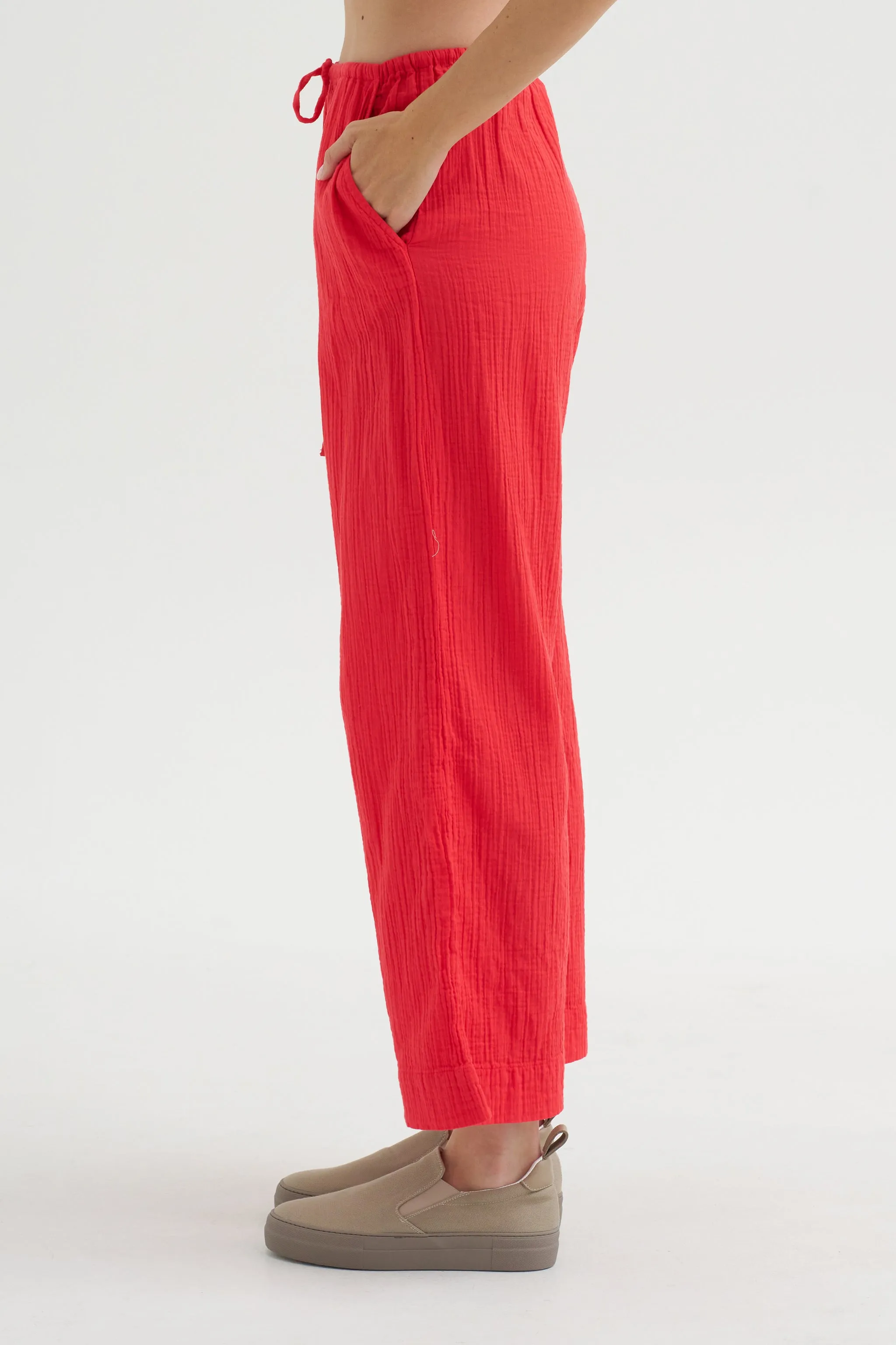 Drawstring Pant, Red sold by Kick Pleat product image thumbnail 3
