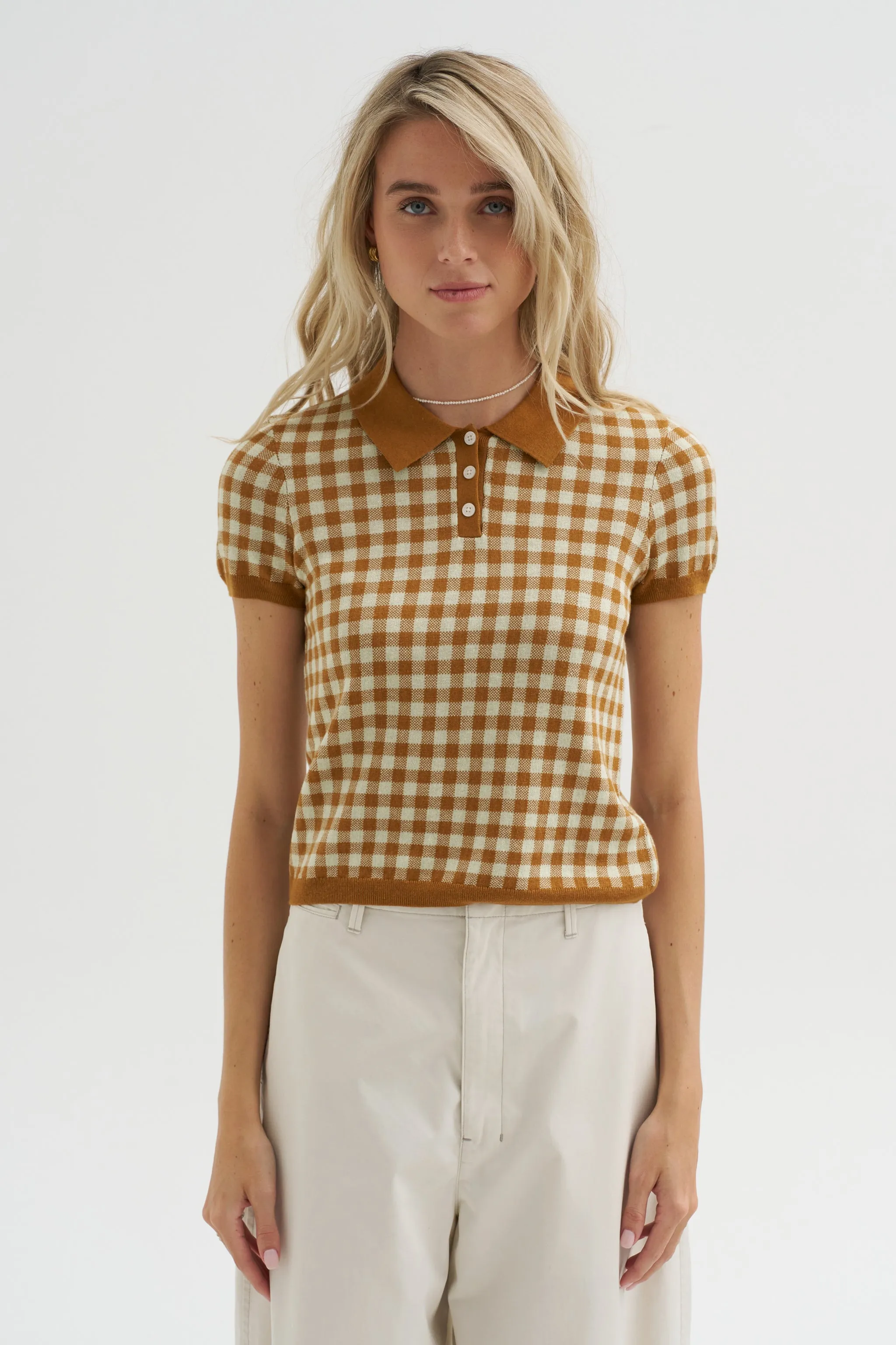Gingham Shrunken Polo sold by Kick Pleat product image thumbnail 3