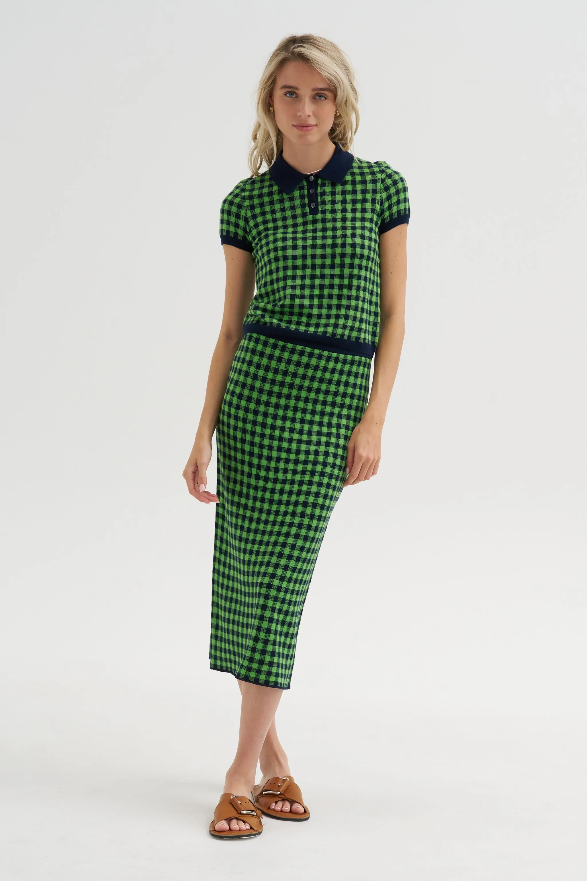 Gingham Long Skirt sold by Kick Pleat product image thumbnail 2