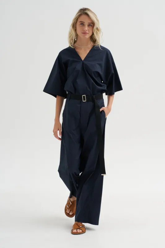 Wide Leg Trousers, Blue-Black made by Plan C