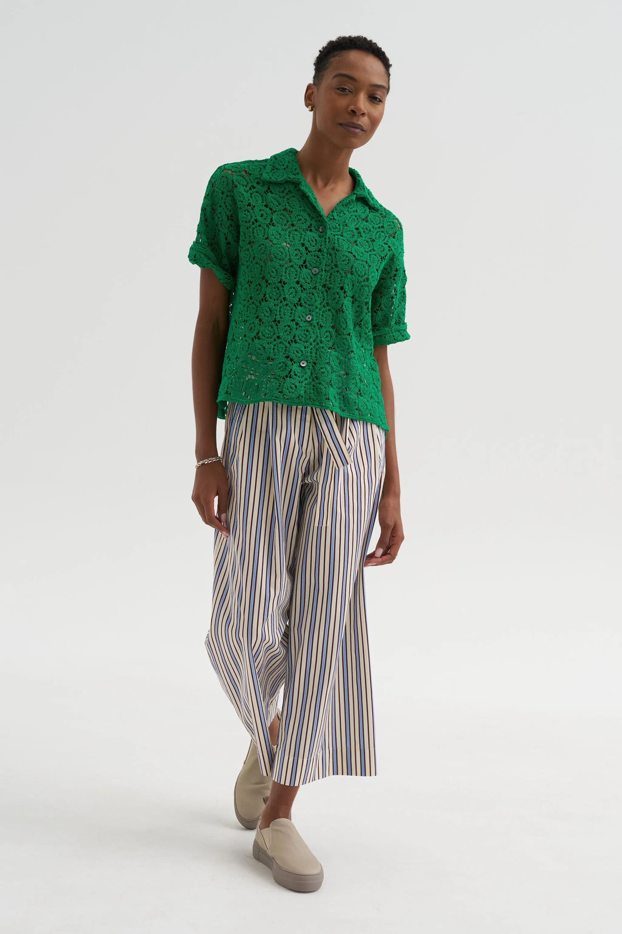 Fancy Stripe 1 Pants, Baltic Blue sold by Kick Pleat