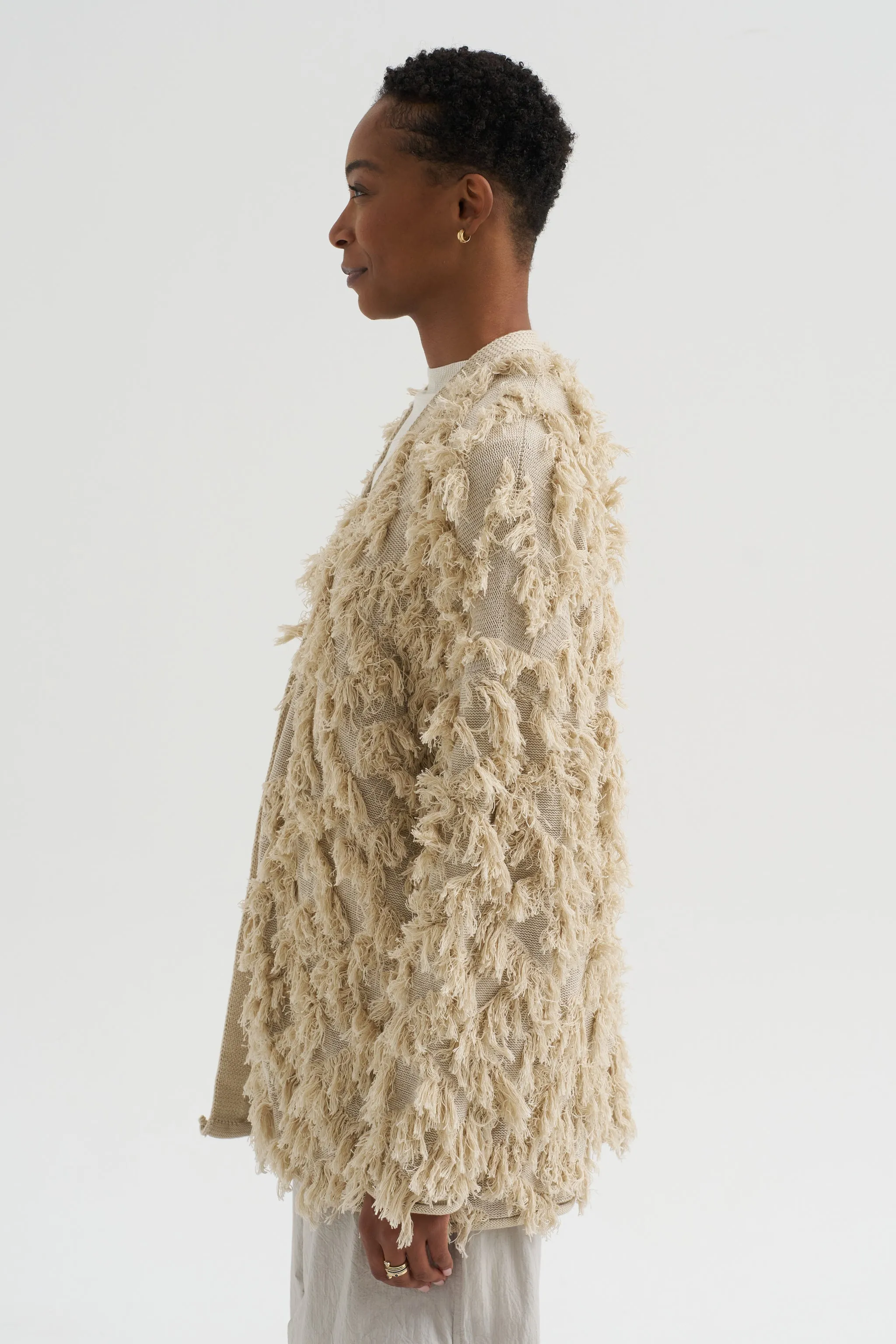 Tufted Cardigan, Flax sold by Kick Pleat product image thumbnail 3
