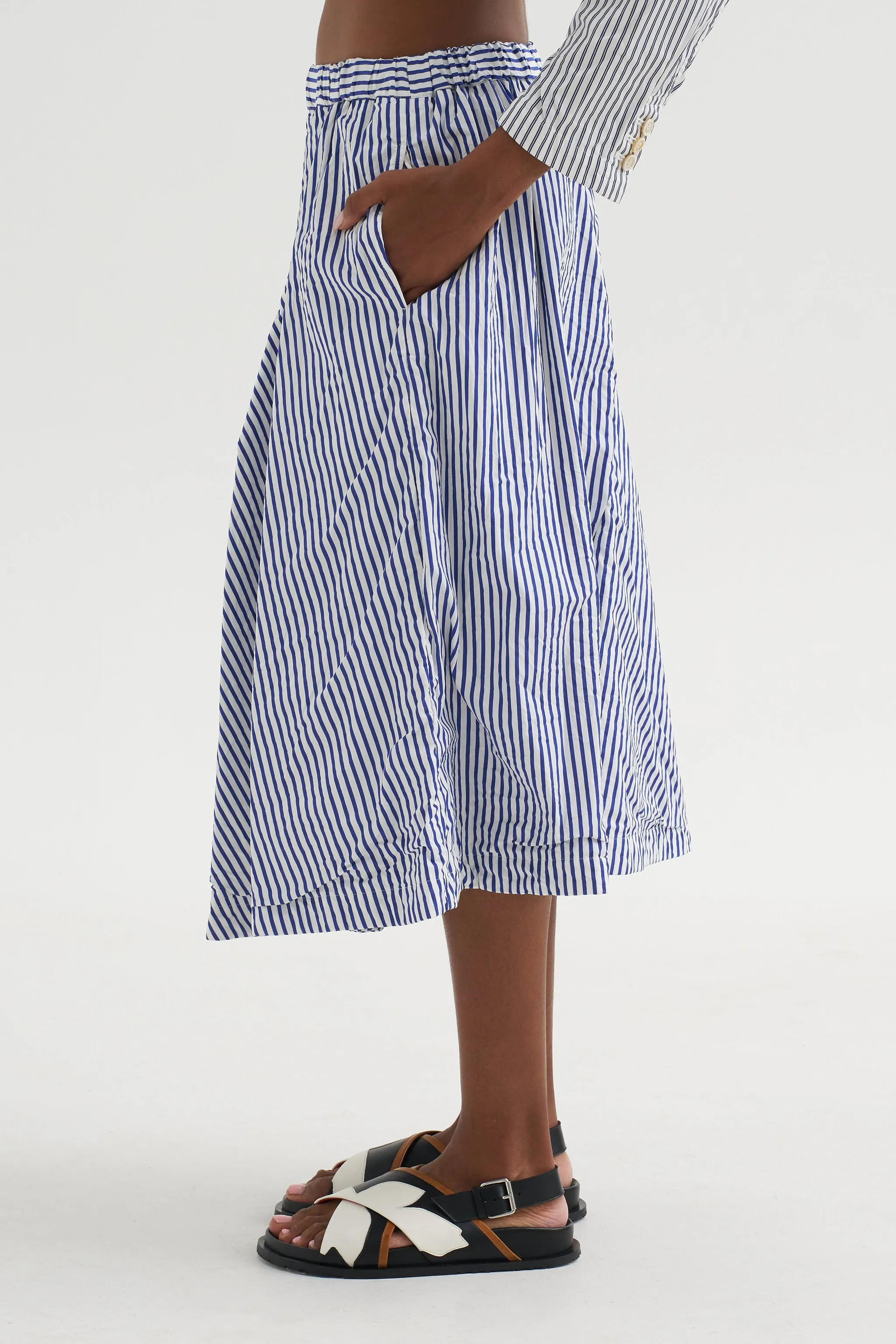 Stripe Skirt, White & Blue sold by Kick Pleat product image thumbnail 3