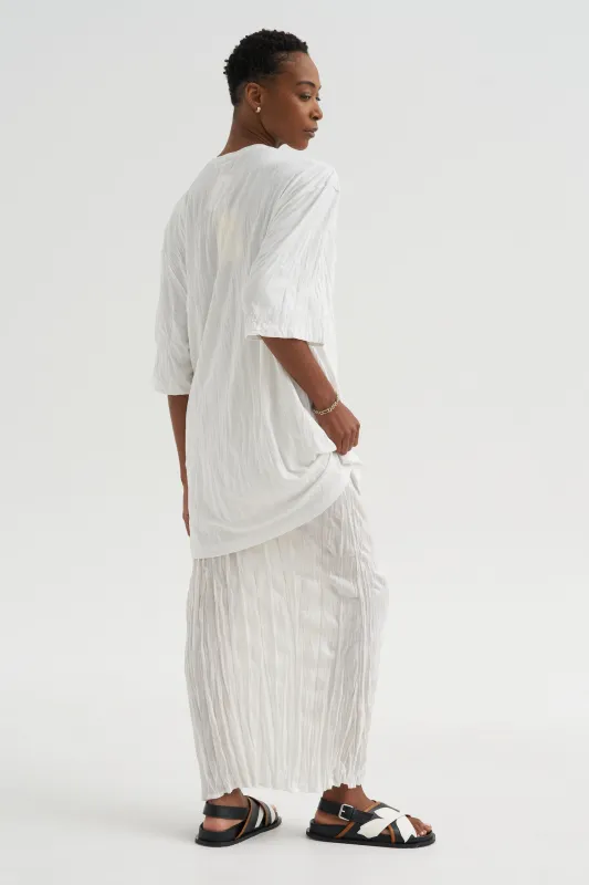 Crinkled Knit Skirt, White made by Toteme