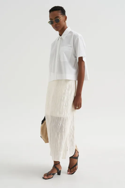 Short Sleeve Cotton Shirt, White made by Mijeong Park