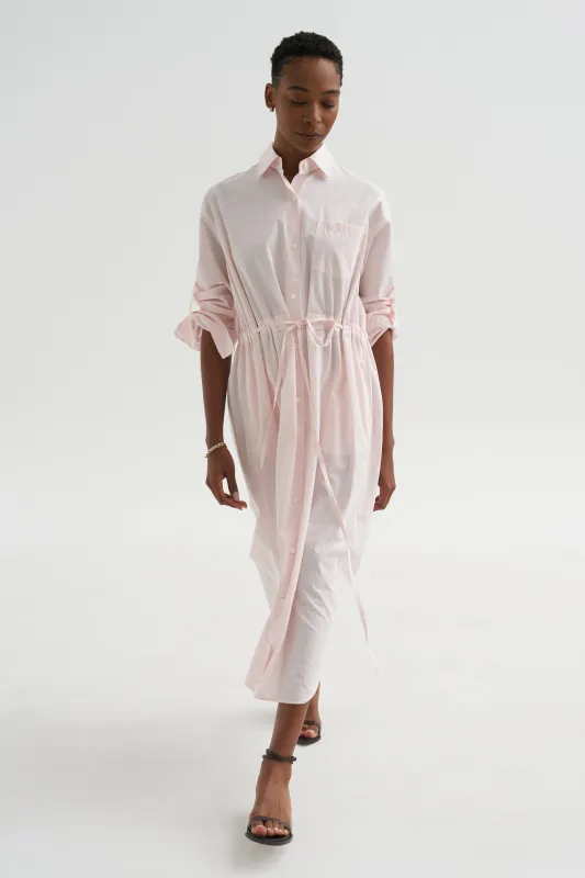 Drawstring Shirt Dress, Blush Pink made by MARIA McMANUS