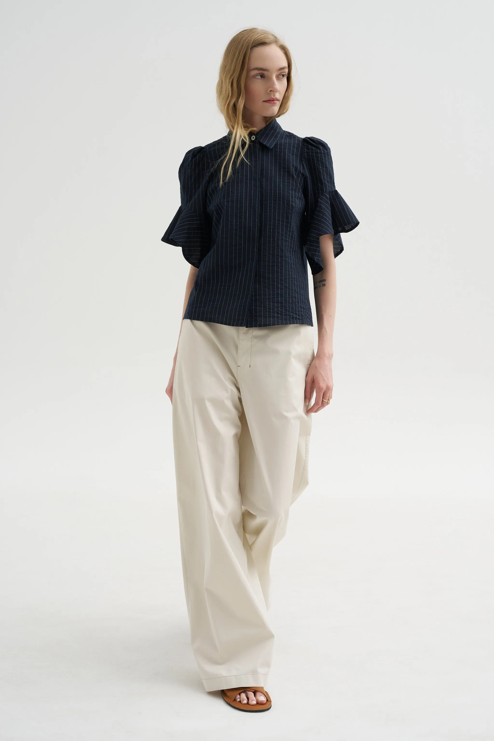 Organdi Stripe Shirt, Ink sold by Kick Pleat product image thumbnail 2