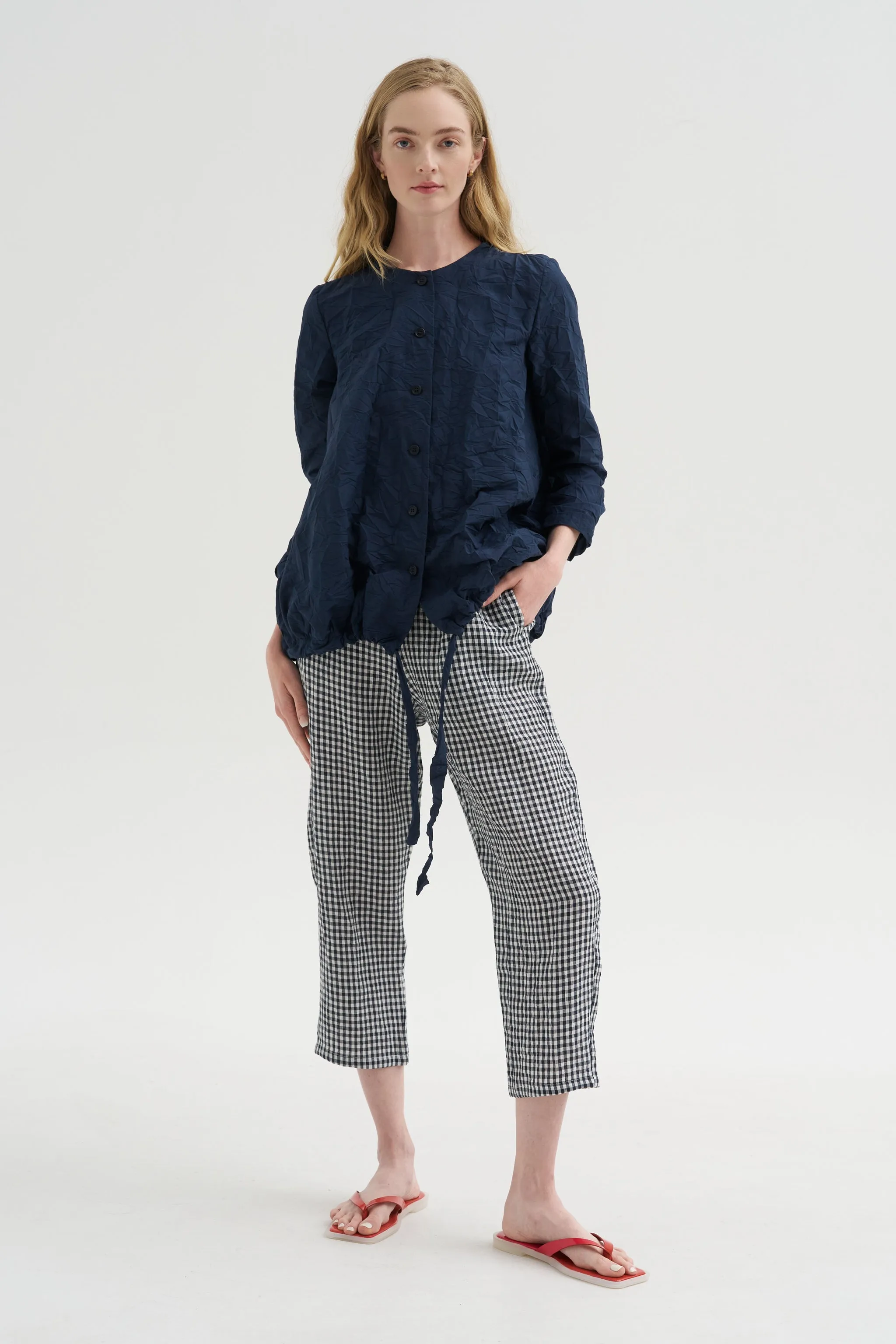 Vichy Linen Trousers, Abyss sold by Kick Pleat product image thumbnail 5