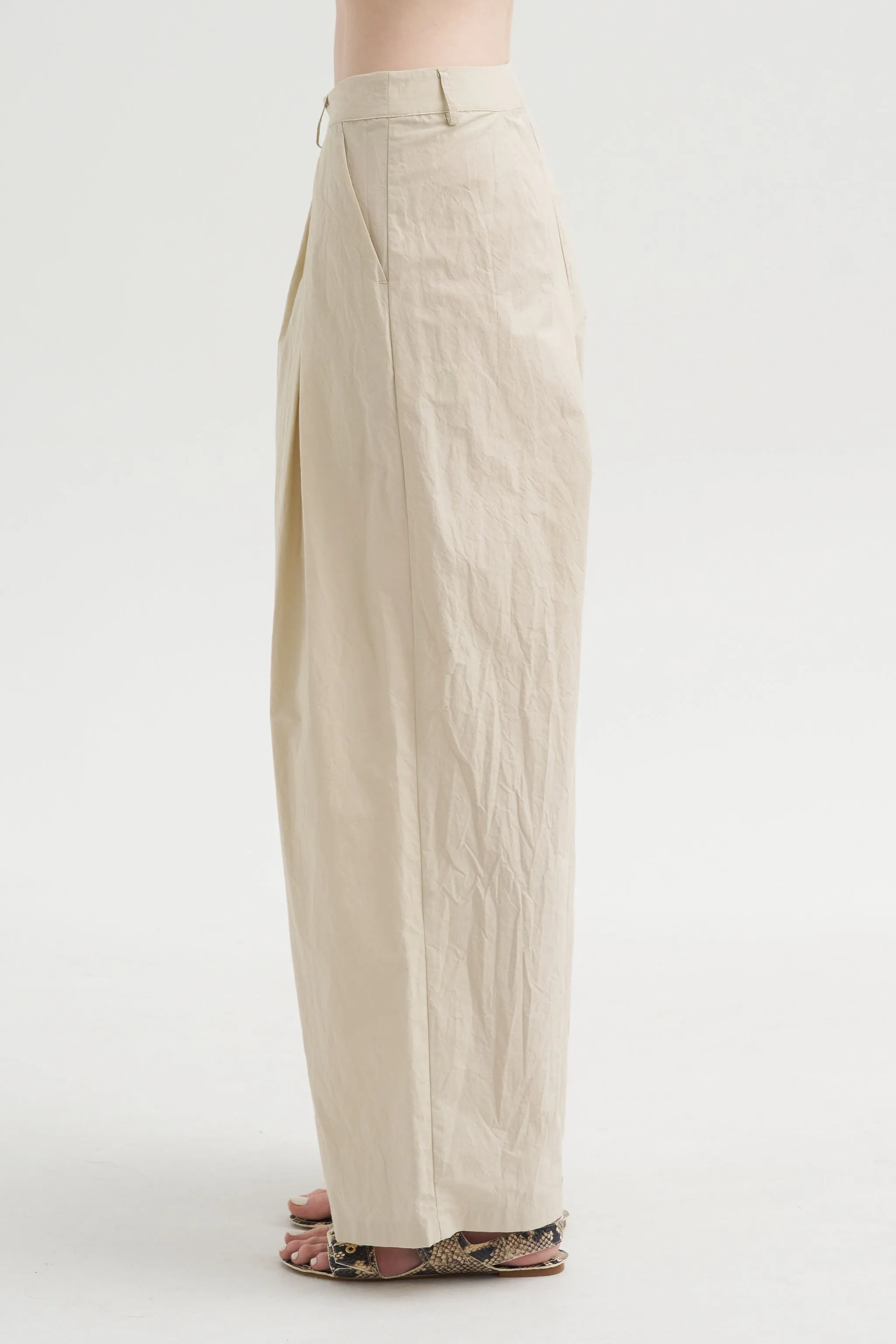 Tech Poplin Trousers, Cappucino sold by Kick Pleat product image thumbnail 3