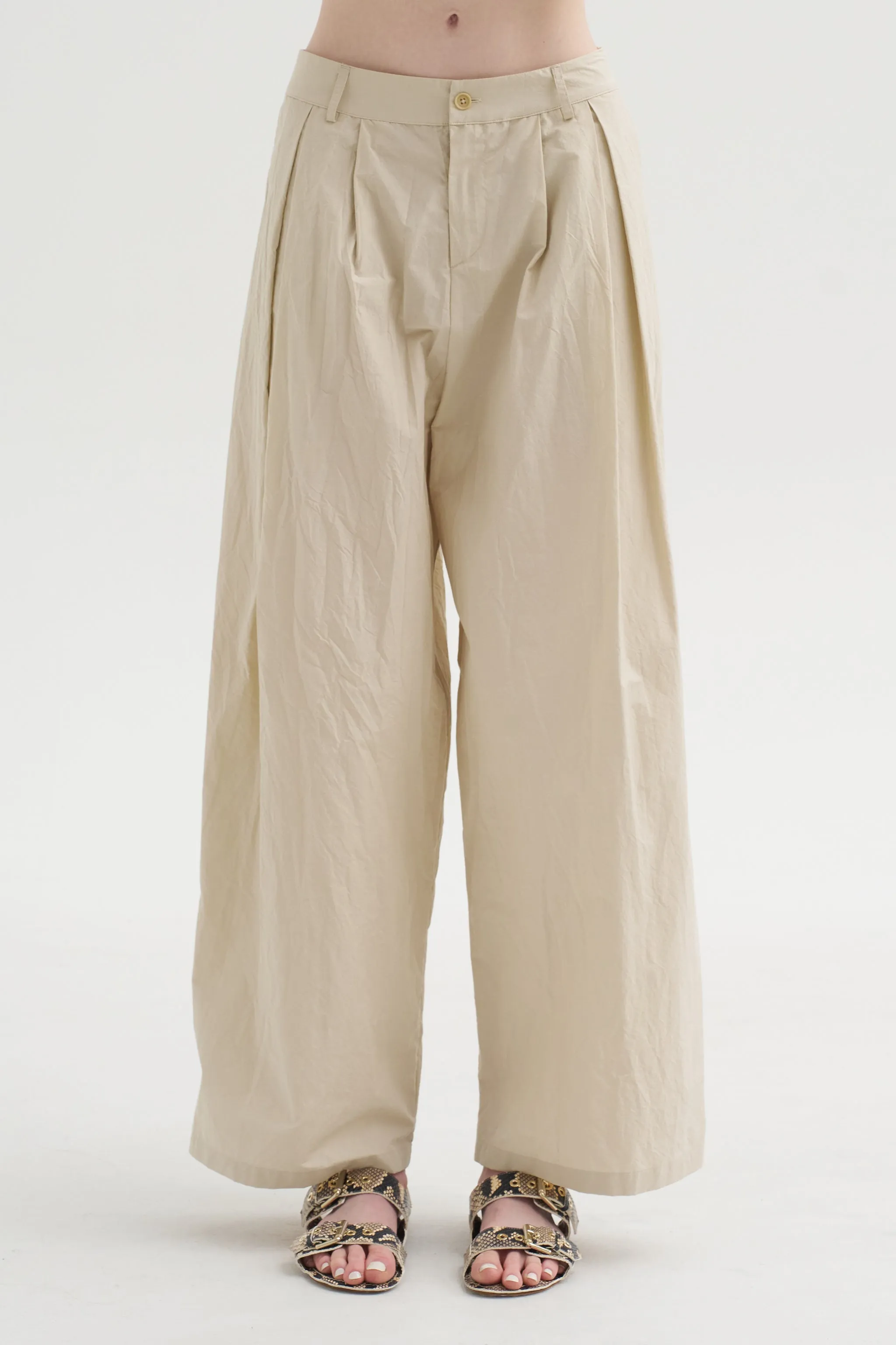 Tech Poplin Trousers, Cappucino sold by Kick Pleat product image thumbnail 2