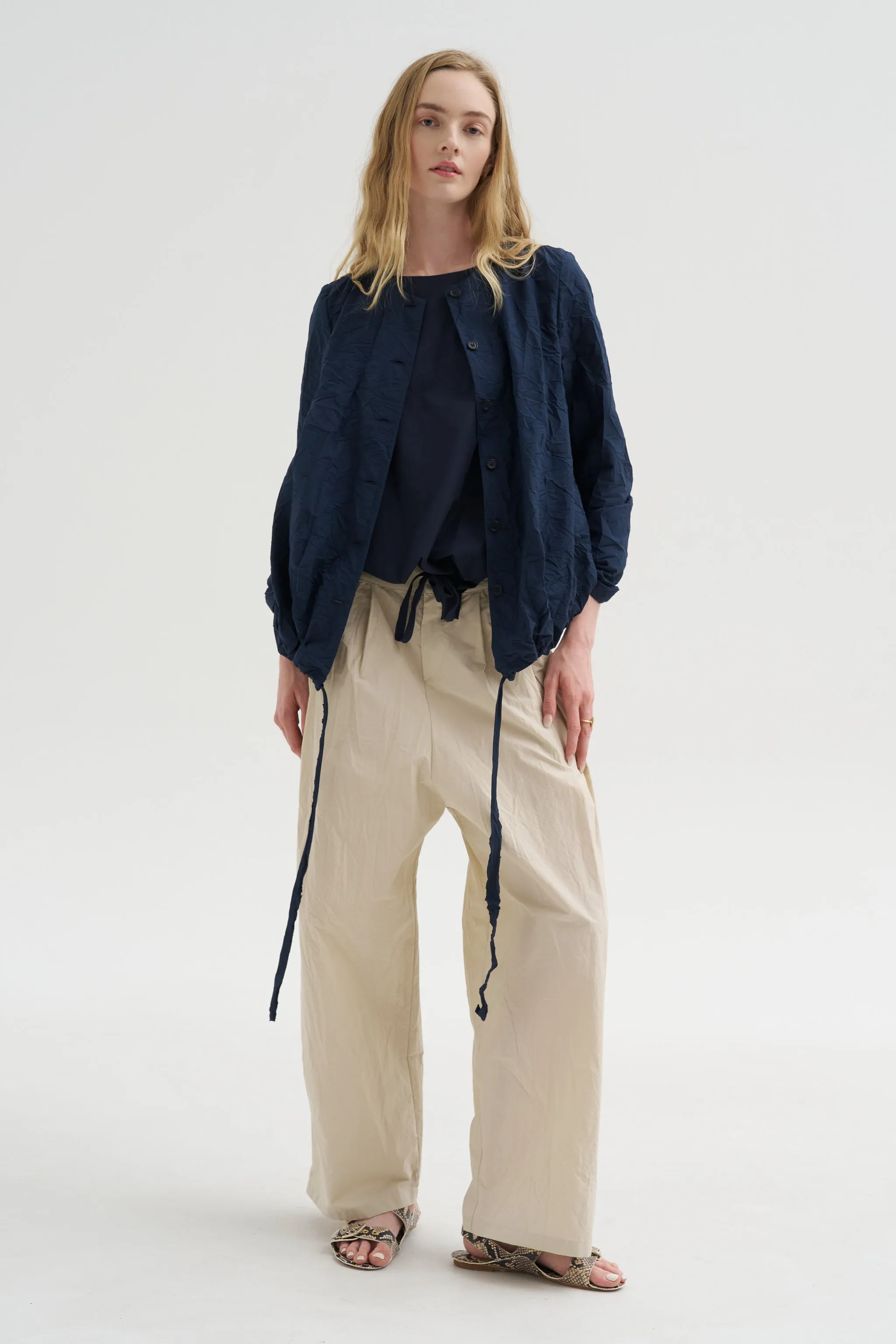 Crinkle Poplin Jacket, Abyss sold by Kick Pleat