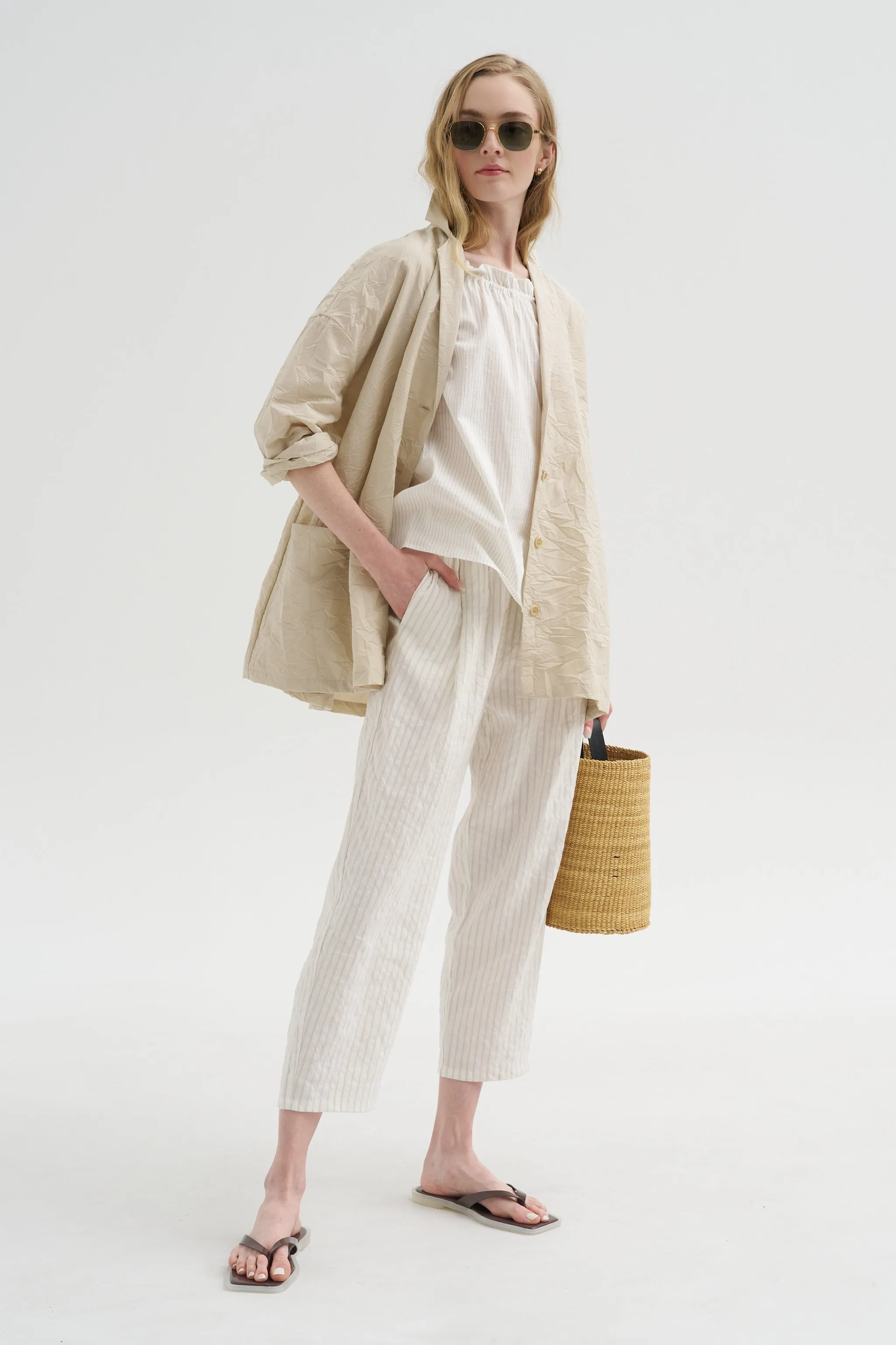 Crinkle Poplin Jacket, Cappuccino sold by Kick Pleat product image thumbnail 5