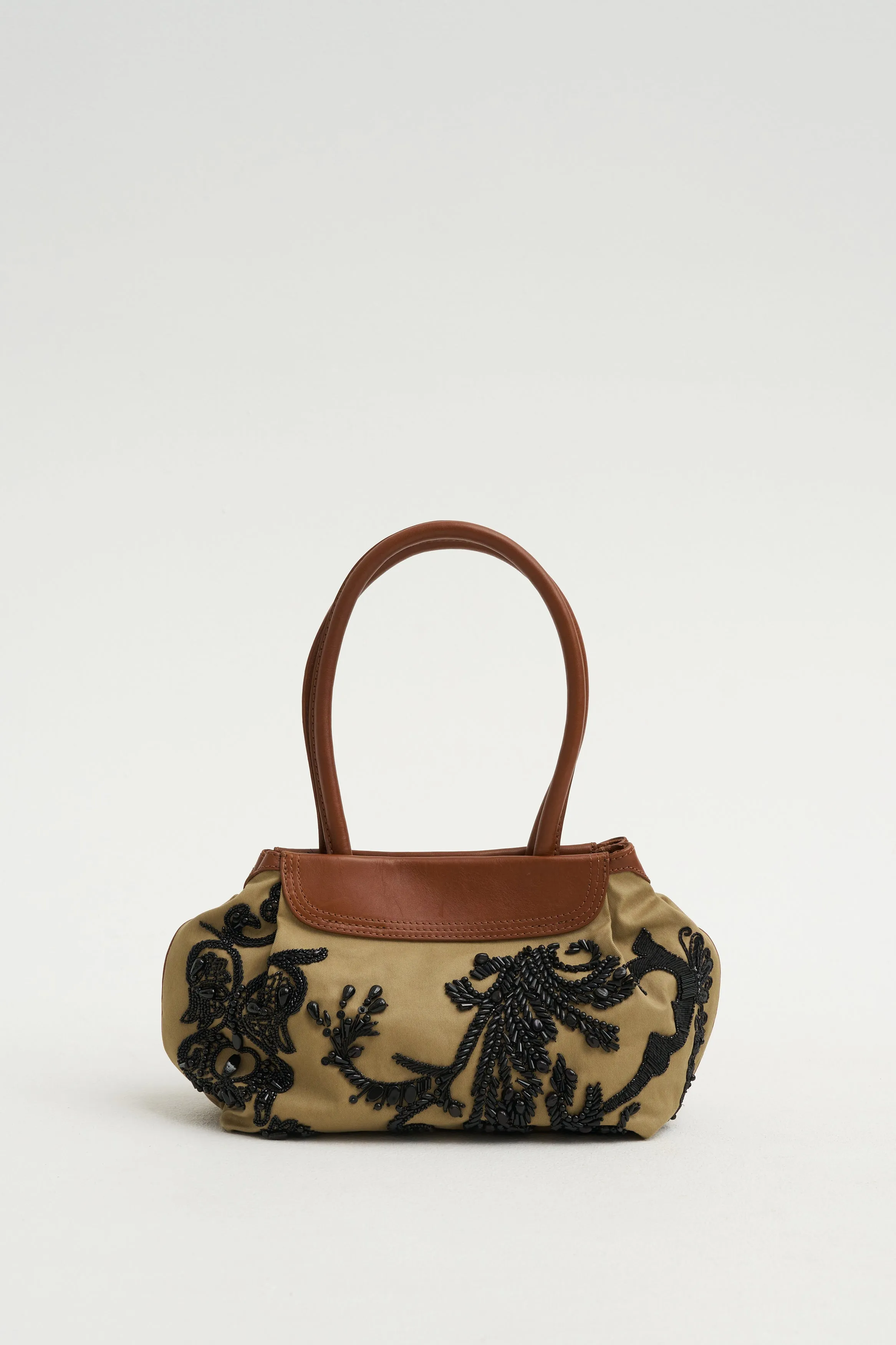 Beaded Handbag, Camel sold by Kick Pleat