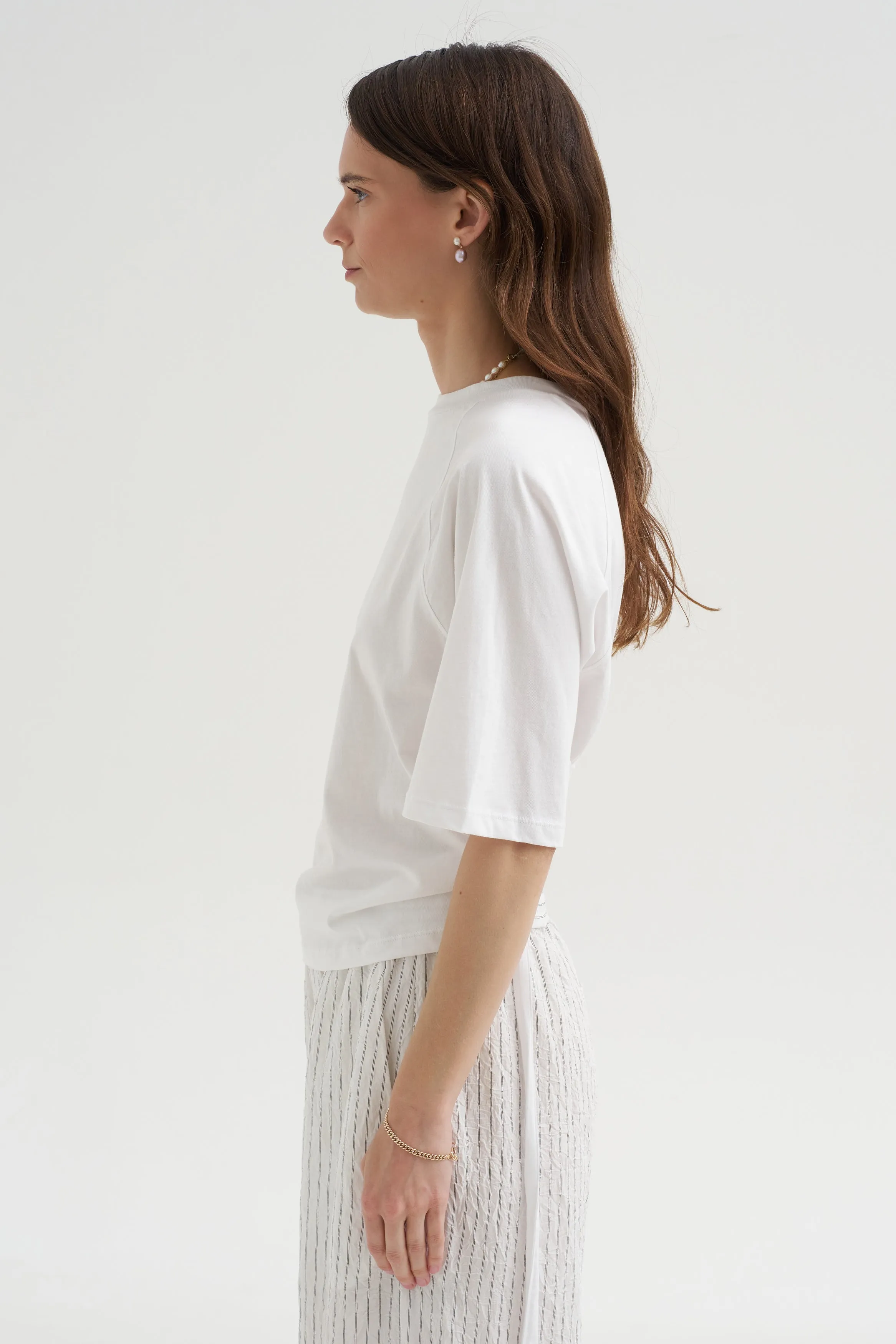 Short Sleeve T-Shirt With Shirred Back, White sold by Kick Pleat product image thumbnail 3