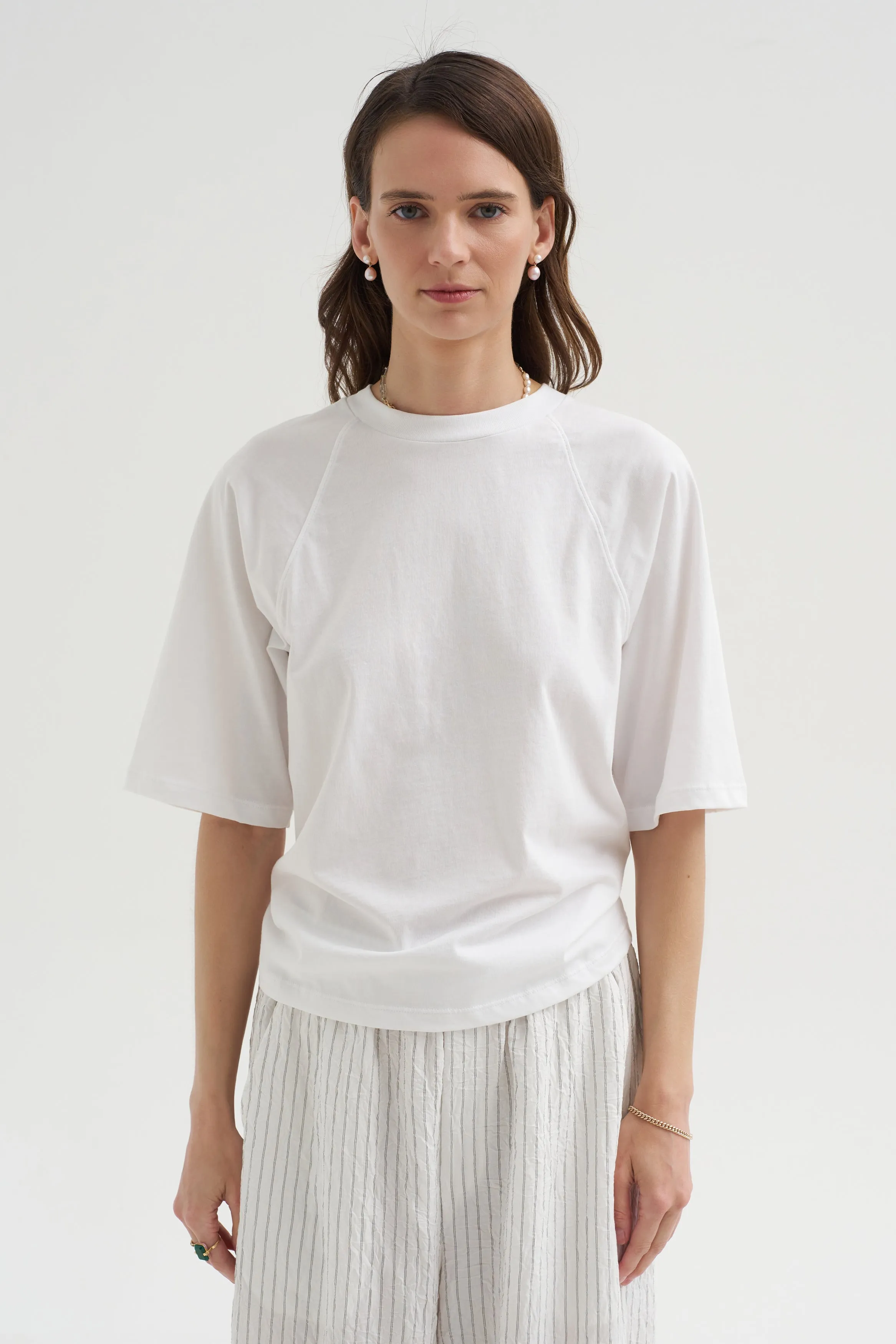 Short Sleeve T-Shirt With Shirred Back, White sold by Kick Pleat product image thumbnail 2