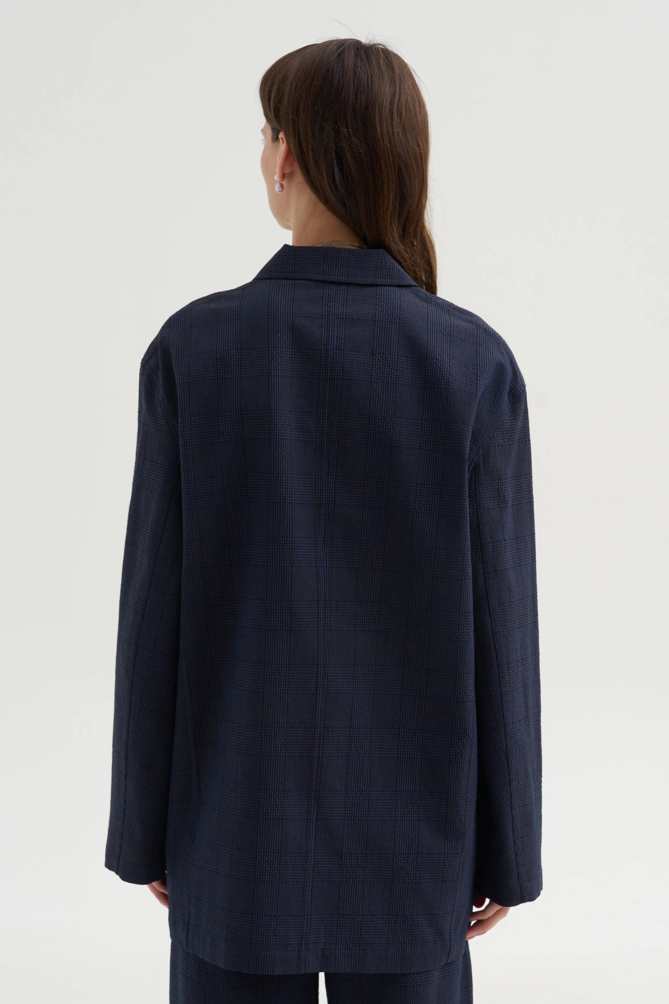 Menswear Crepon Liam Blazer, Navy Multi sold by Kick Pleat product image thumbnail 4