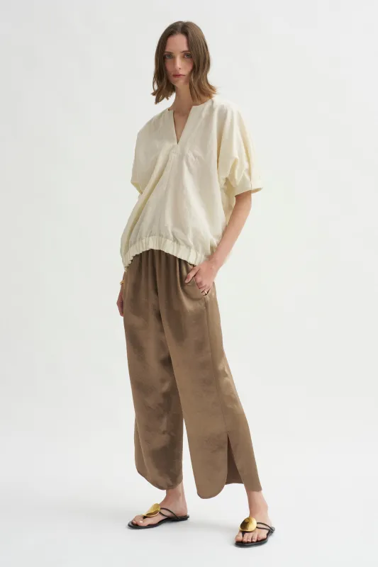Ruched Front Pant, Bronze made by Zero + Maria Cornejo