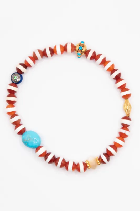 Stripe Bracelet, Brown Agate made by Kick Pleat