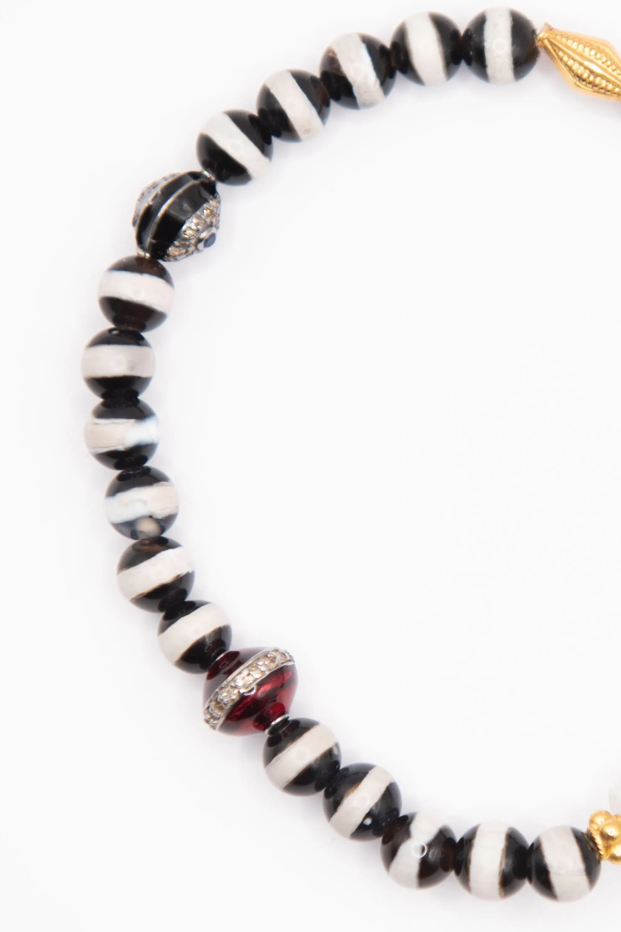Stripe Beaded Bracelet, Black Agate sold by Kick Pleat product image thumbnail 3