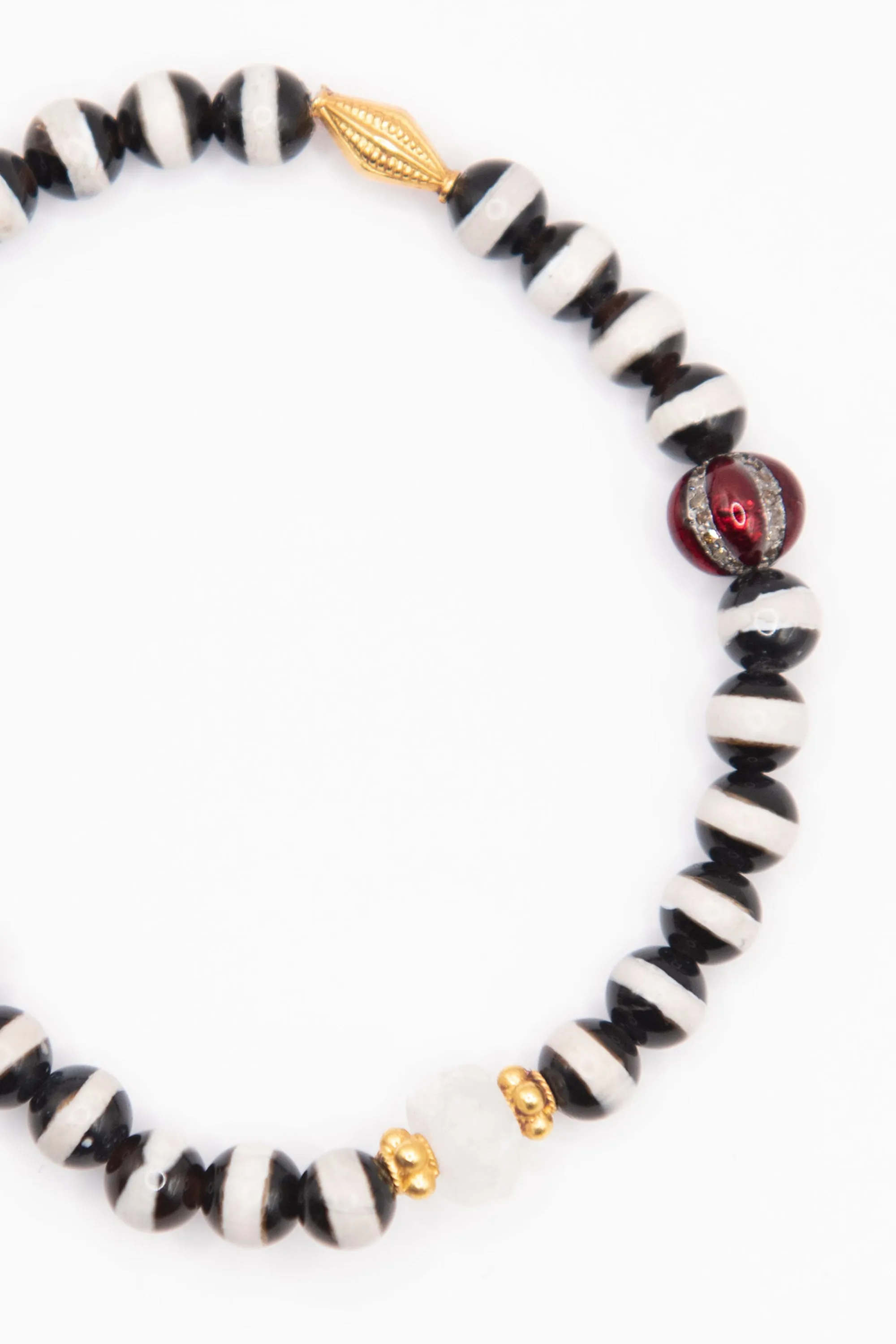 Stripe Beaded Bracelet, Black Agate sold by Kick Pleat product image thumbnail 2