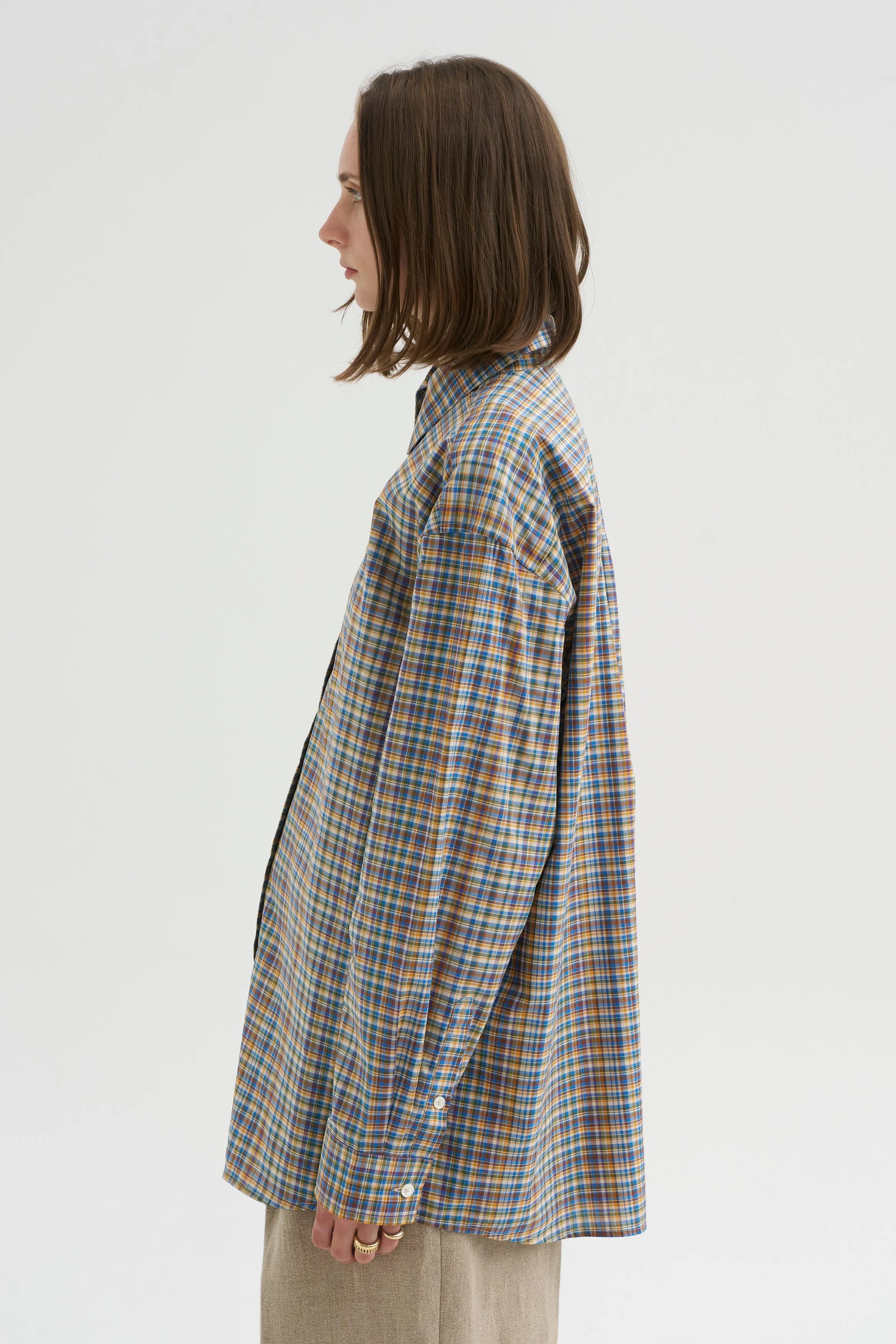 Classic Check Shirt, Blue & Orange sold by Kick Pleat product image thumbnail 3
