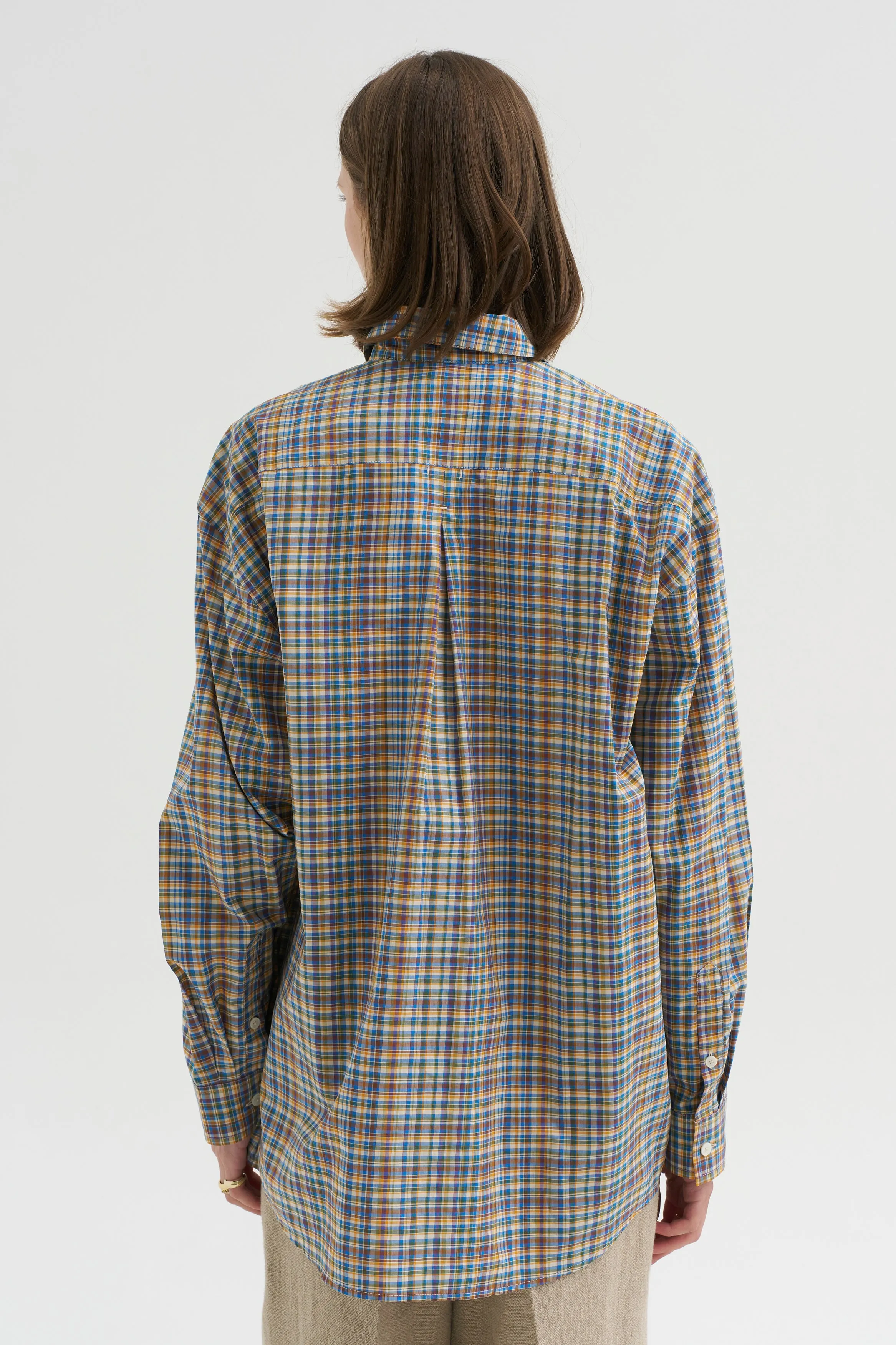 Classic Check Shirt, Blue & Orange sold by Kick Pleat product image thumbnail 4