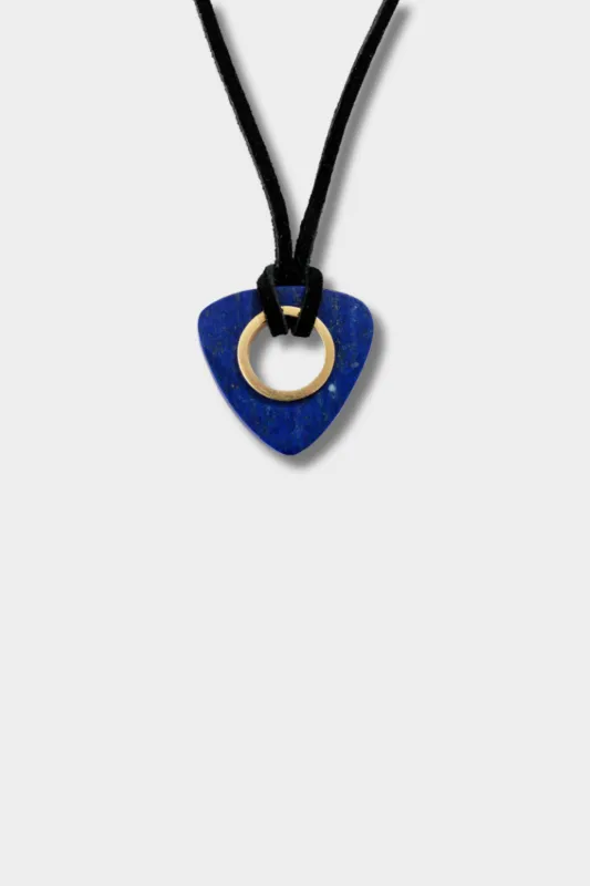 Lapis Trio Necklace, Black Suede made by Renato Cipullo