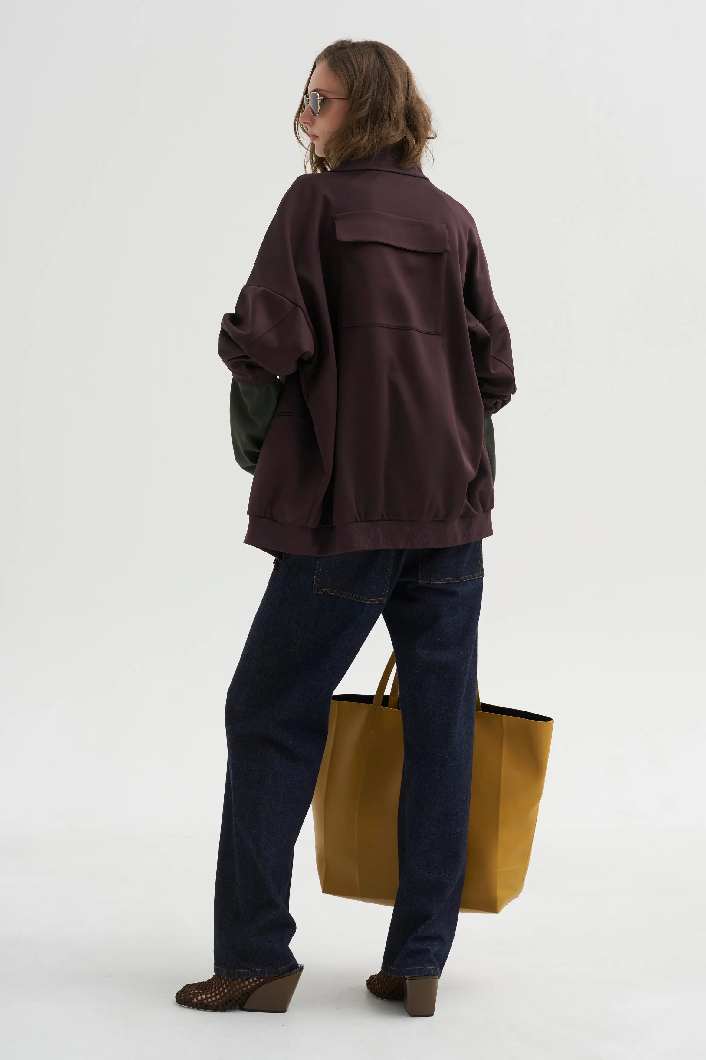 PRE-ORDER • Active Knit Zipper Detailed Track Jacket, Brown sold by Kick Pleat product image thumbnail 5