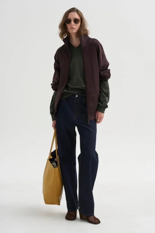 PRE-ORDER • Active Knit Zipper Detailed Track Jacket, Brown made by Tibi