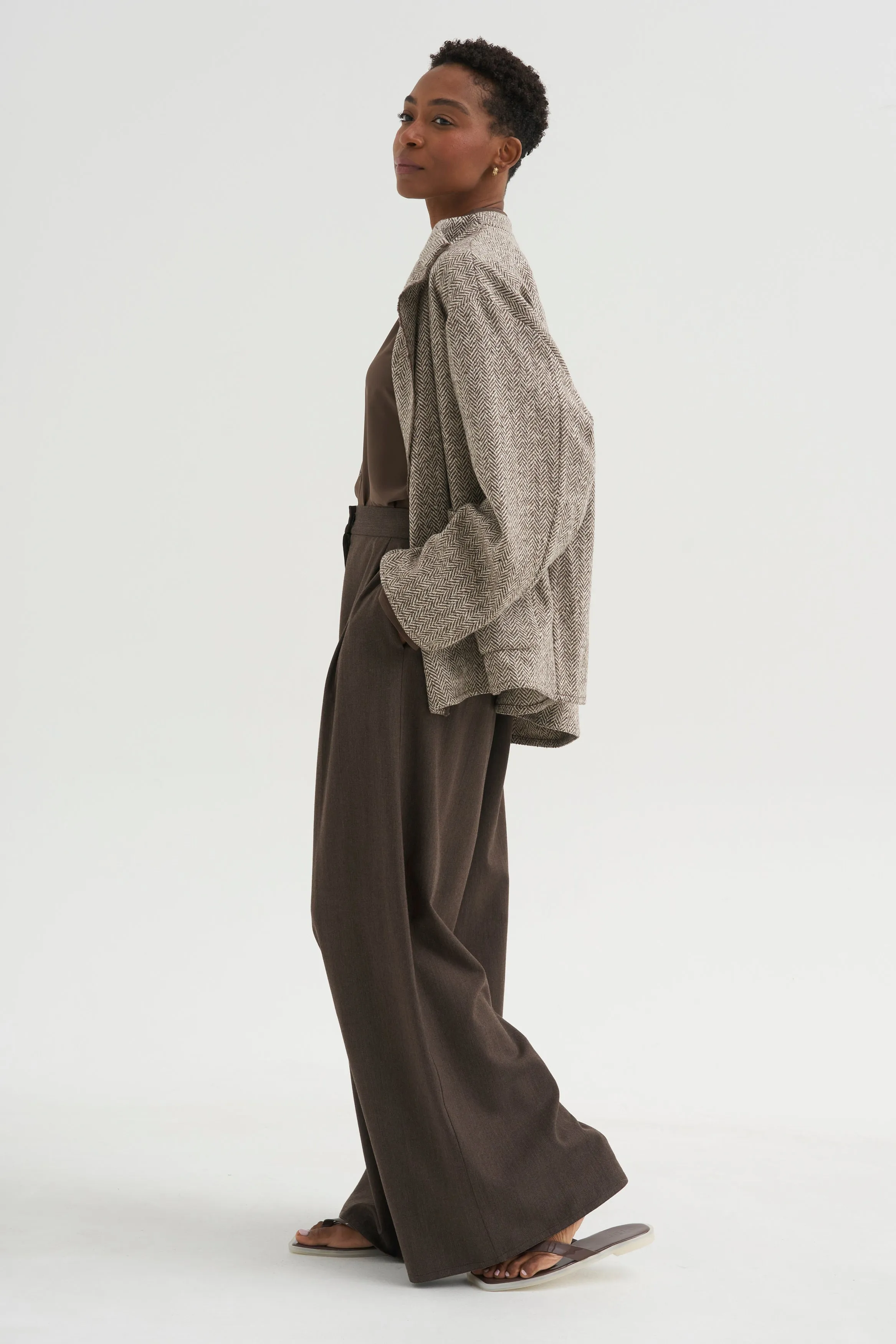 Full Pants - Spigato, Dark Taupe sold by Kick Pleat product image thumbnail 5