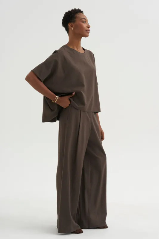 Easy T-Shirt - Spigato, Dark Taupe made by Dusan