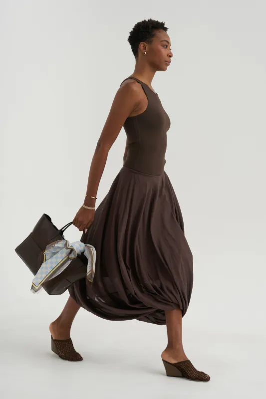 Cocoon Skirt, Walnut made by Toteme
