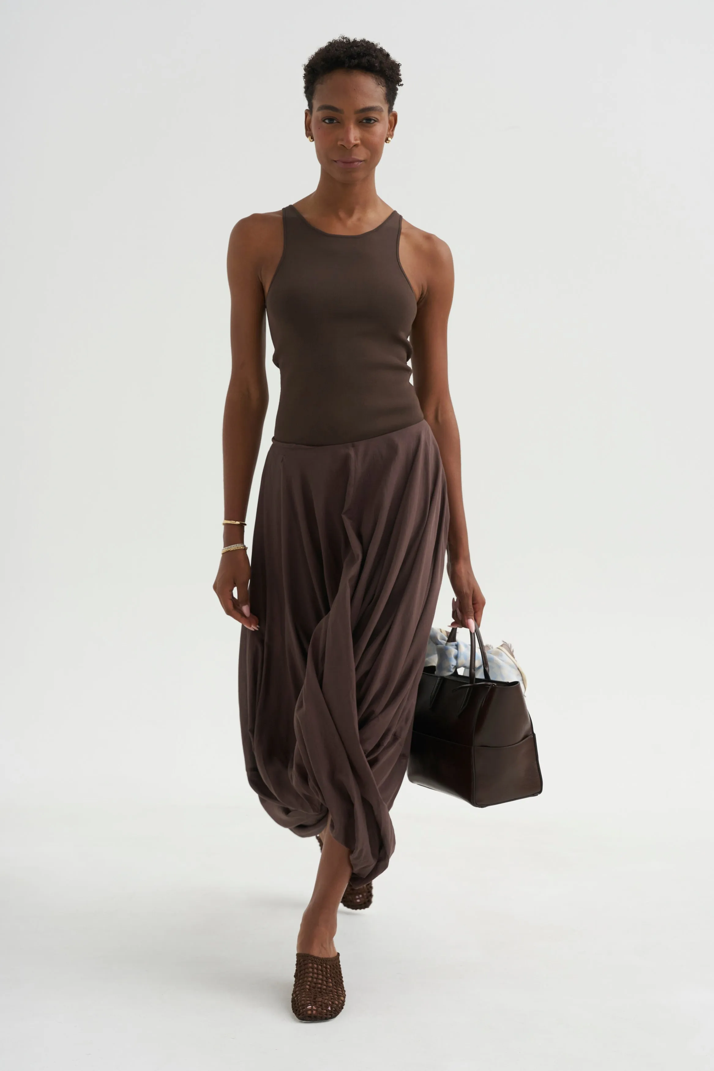 Cocoon Skirt, Walnut sold by Kick Pleat product image thumbnail 5
