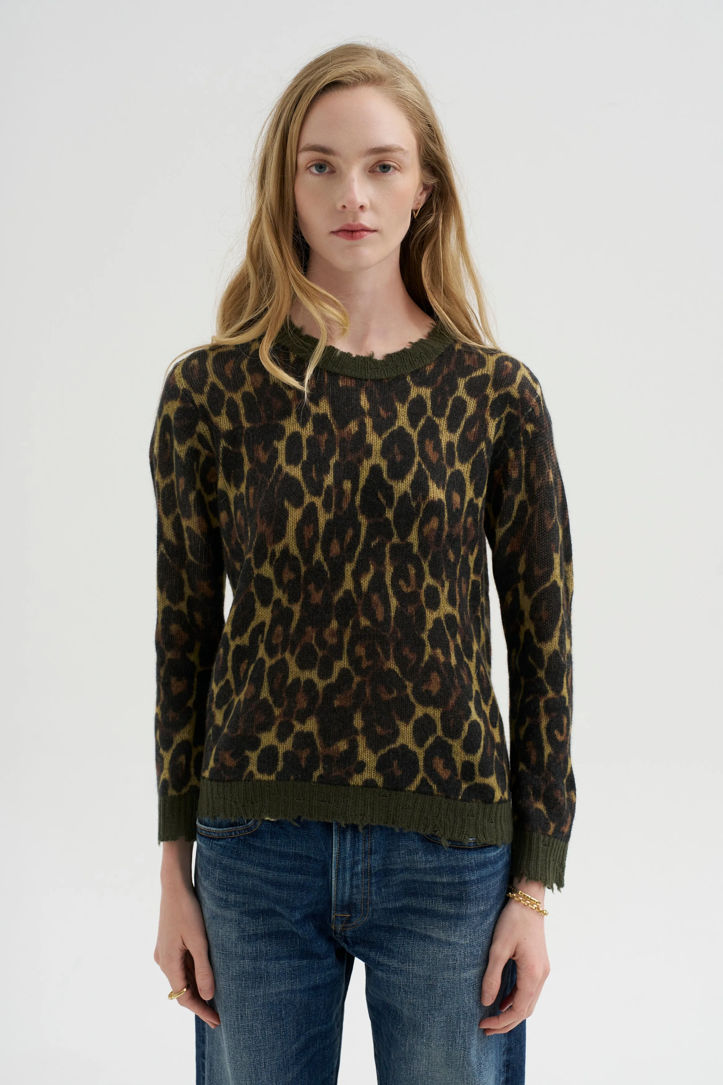 Printed Relaxed Crewneck, Brown Leopard sold by Kick Pleat product image thumbnail 3