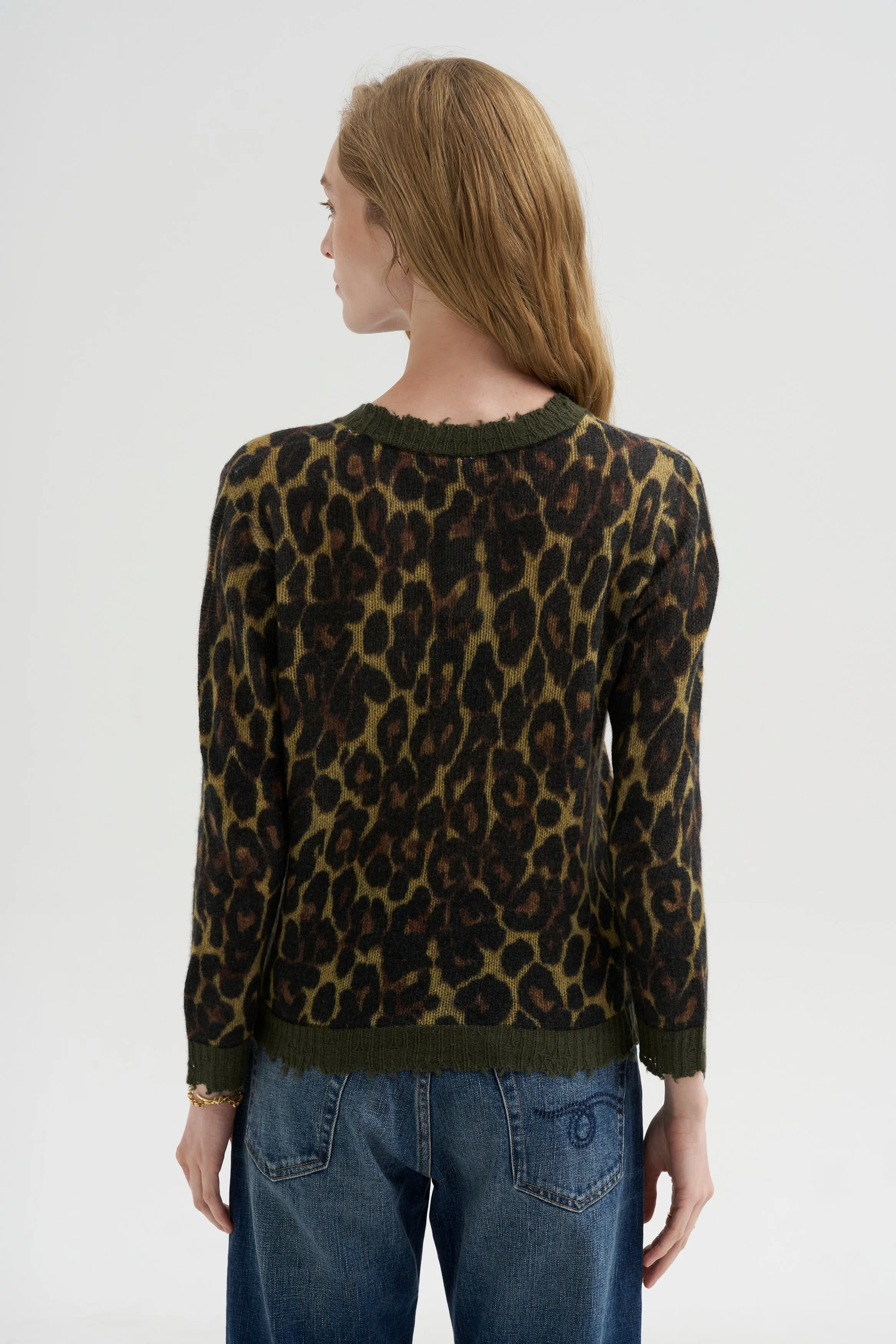 Printed Relaxed Crewneck, Brown Leopard sold by Kick Pleat product image thumbnail 5