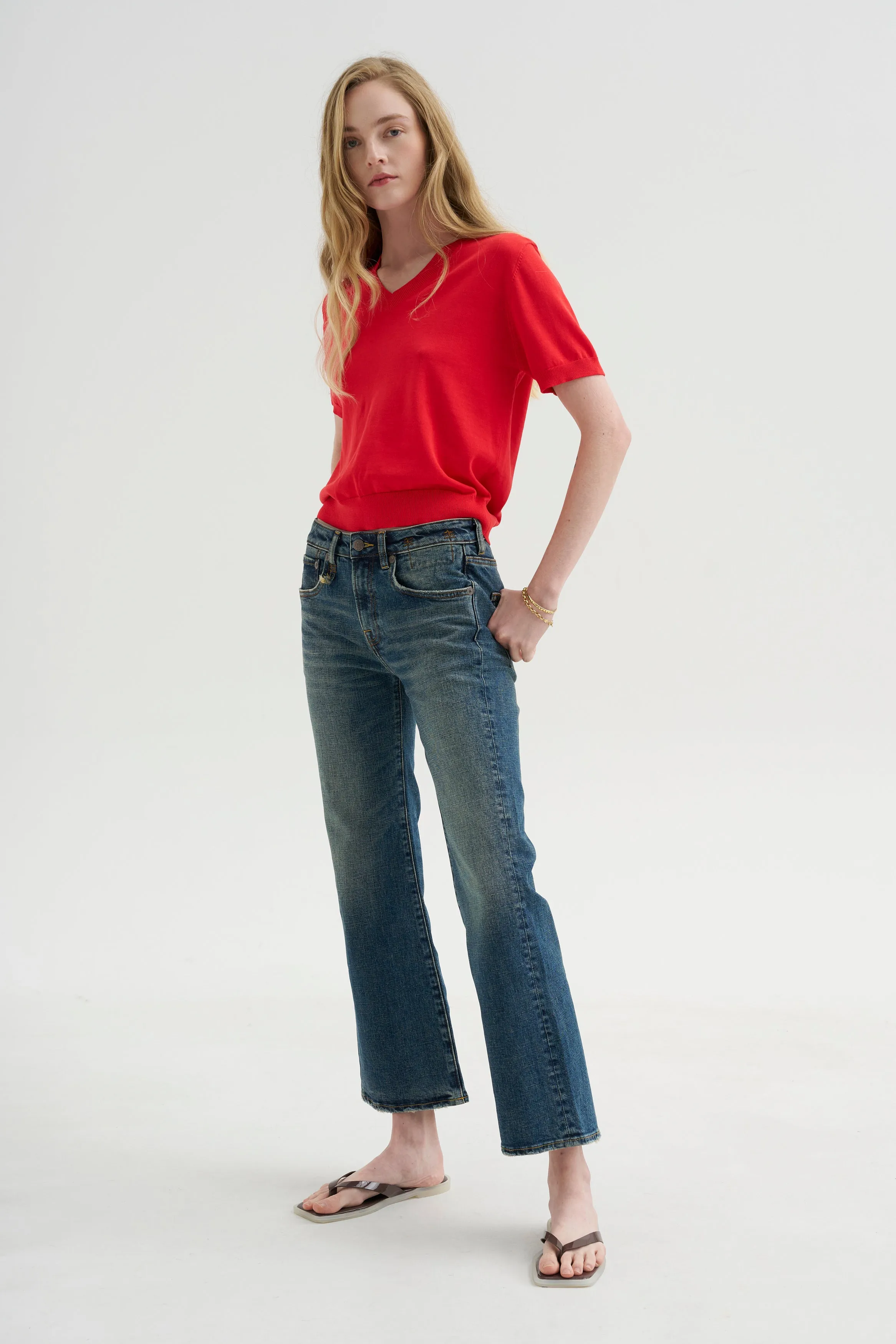 Joan Kick Flare Jean, Melvin Blue Stretch sold by Kick Pleat product image thumbnail 5