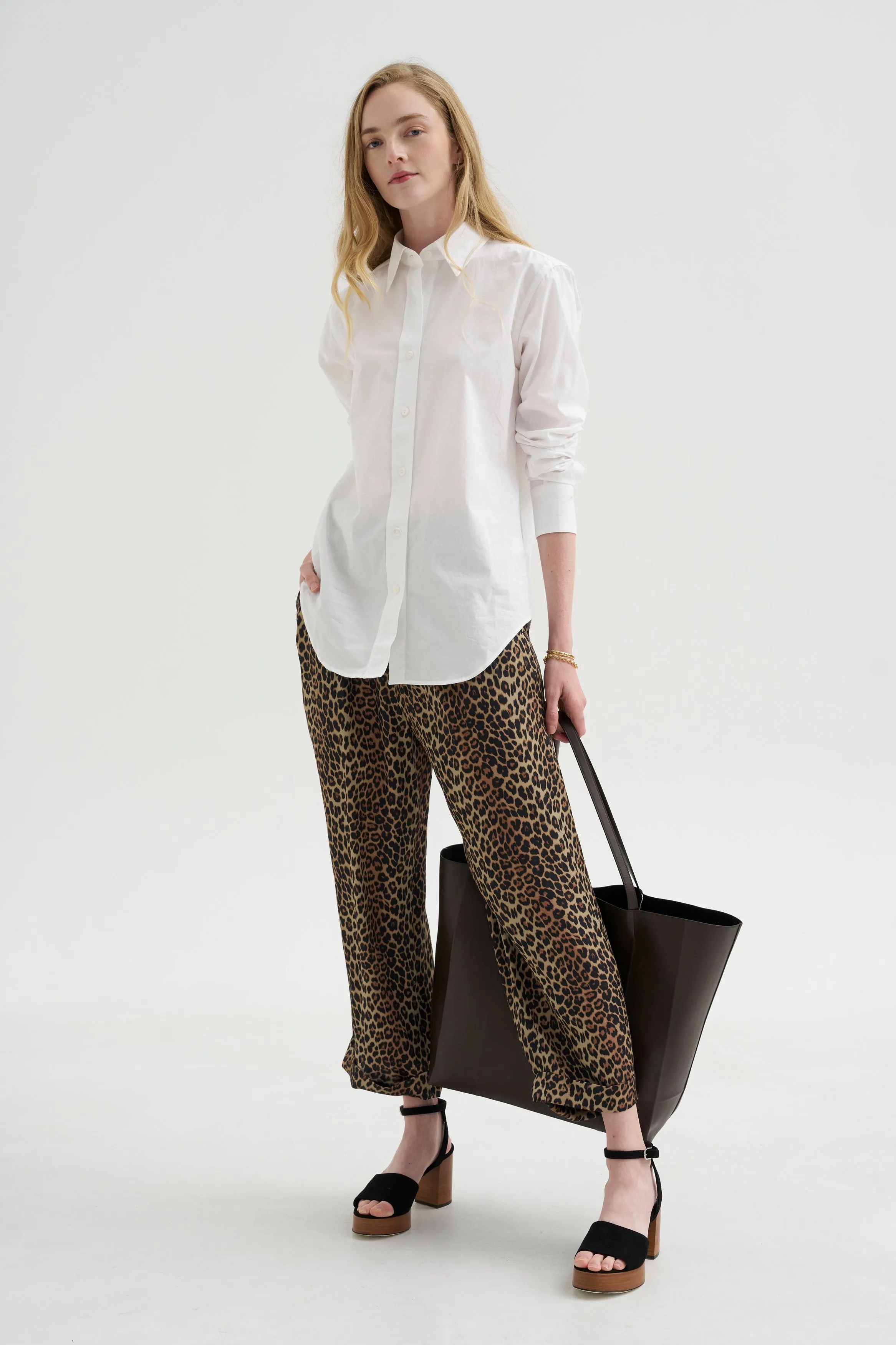 Slim Tunic Shirt, White sold by Kick Pleat