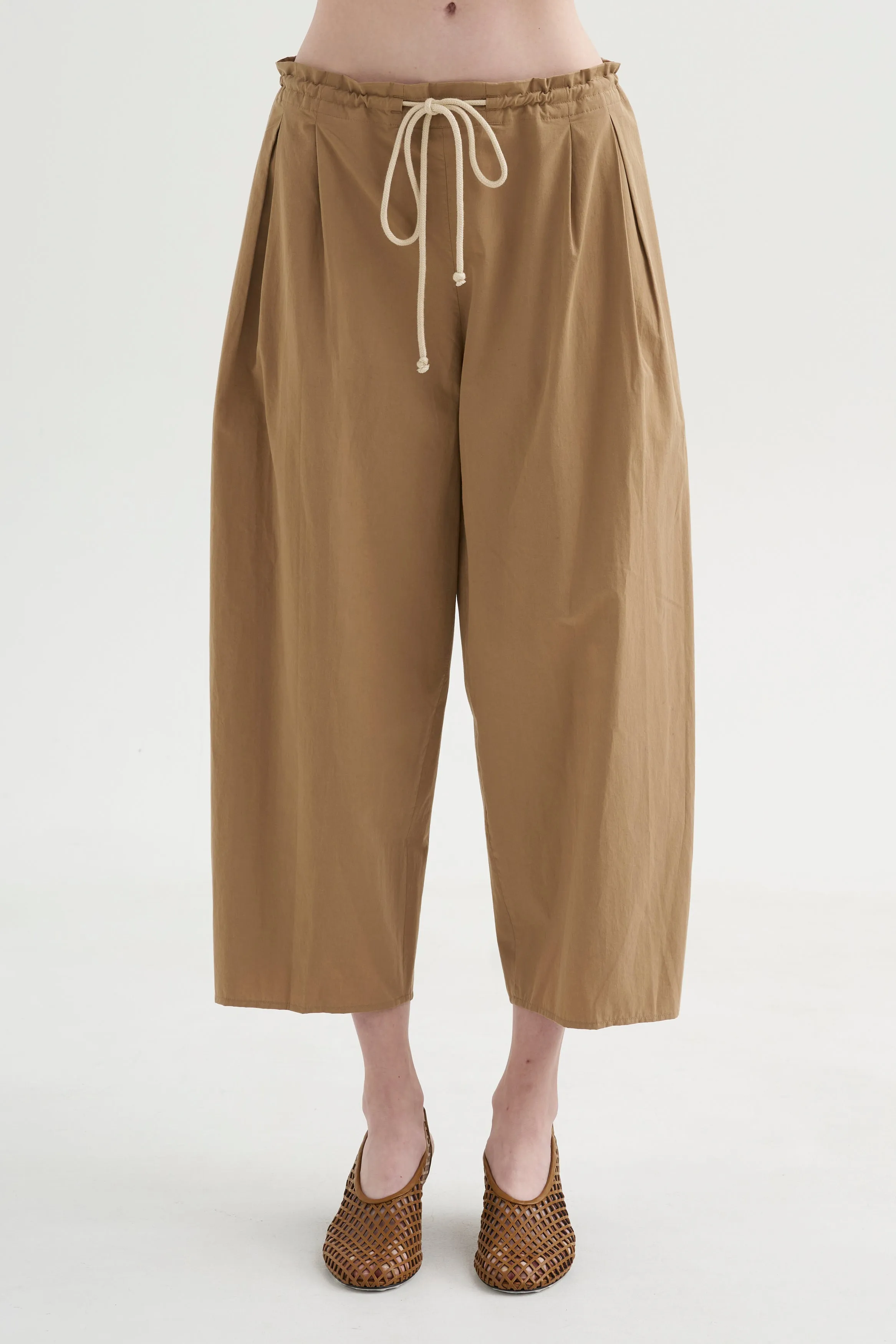 Balloon Drawstring Trouser, Walnut sold by Kick Pleat product image thumbnail 2