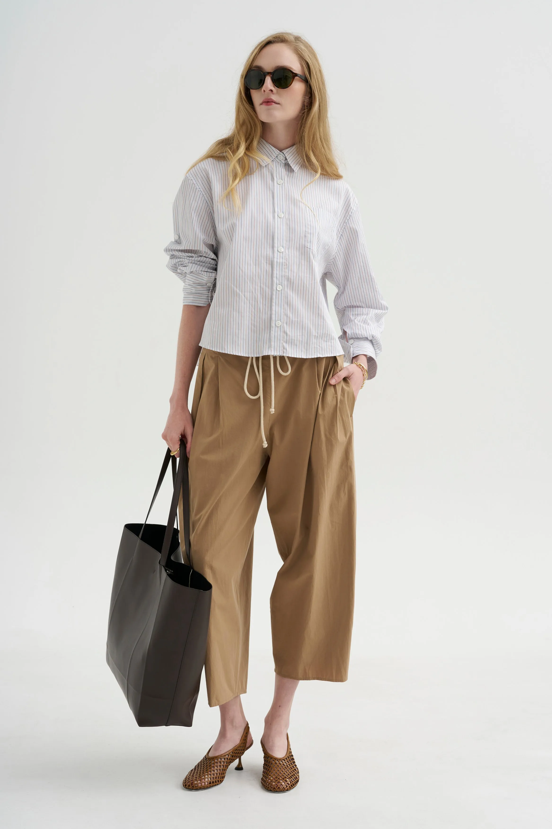 Balloon Drawstring Trouser, Walnut sold by Kick Pleat product image thumbnail 5