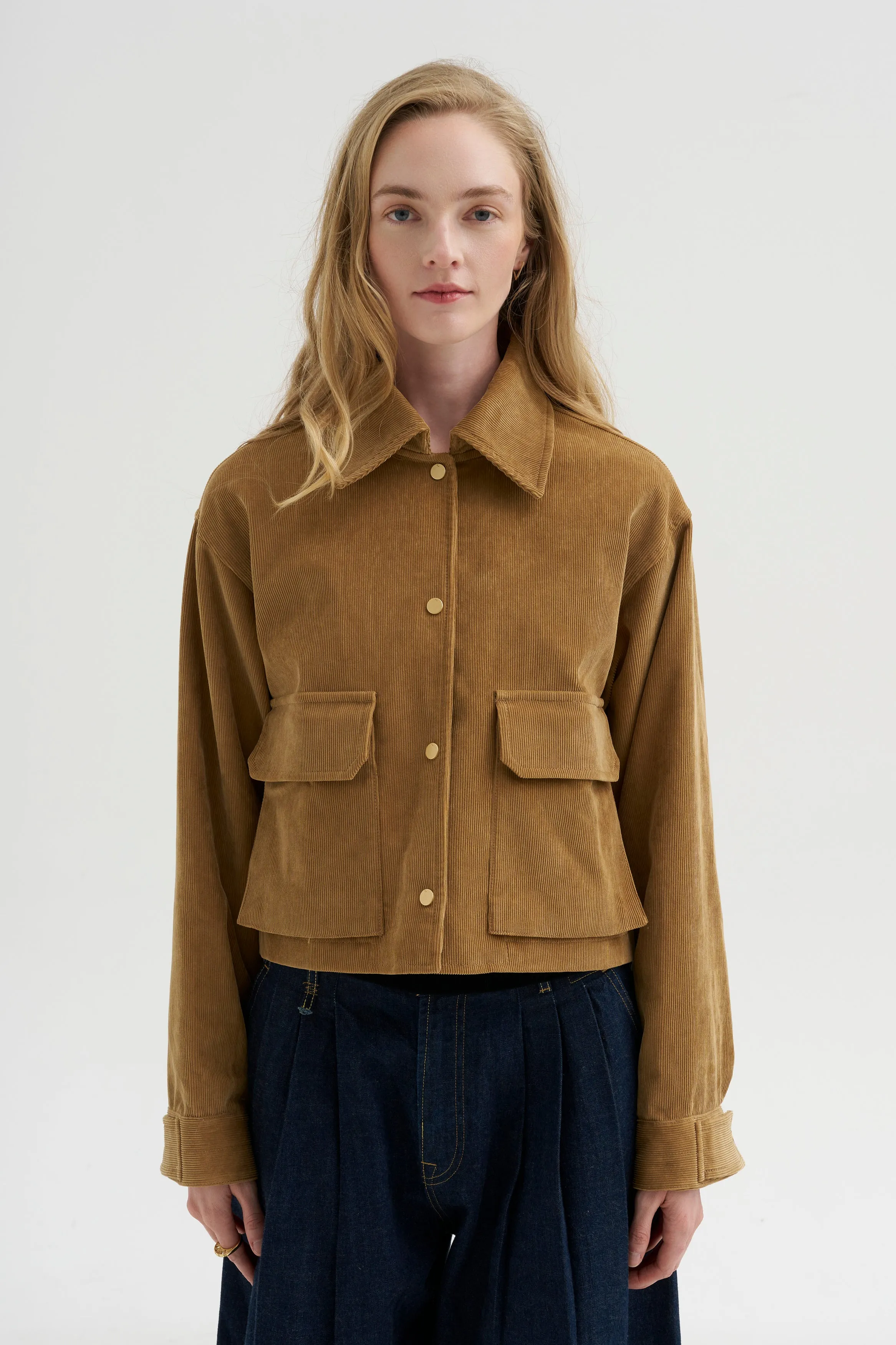 Cropped A-line Jacket, Caramel sold by Kick Pleat product image thumbnail 2