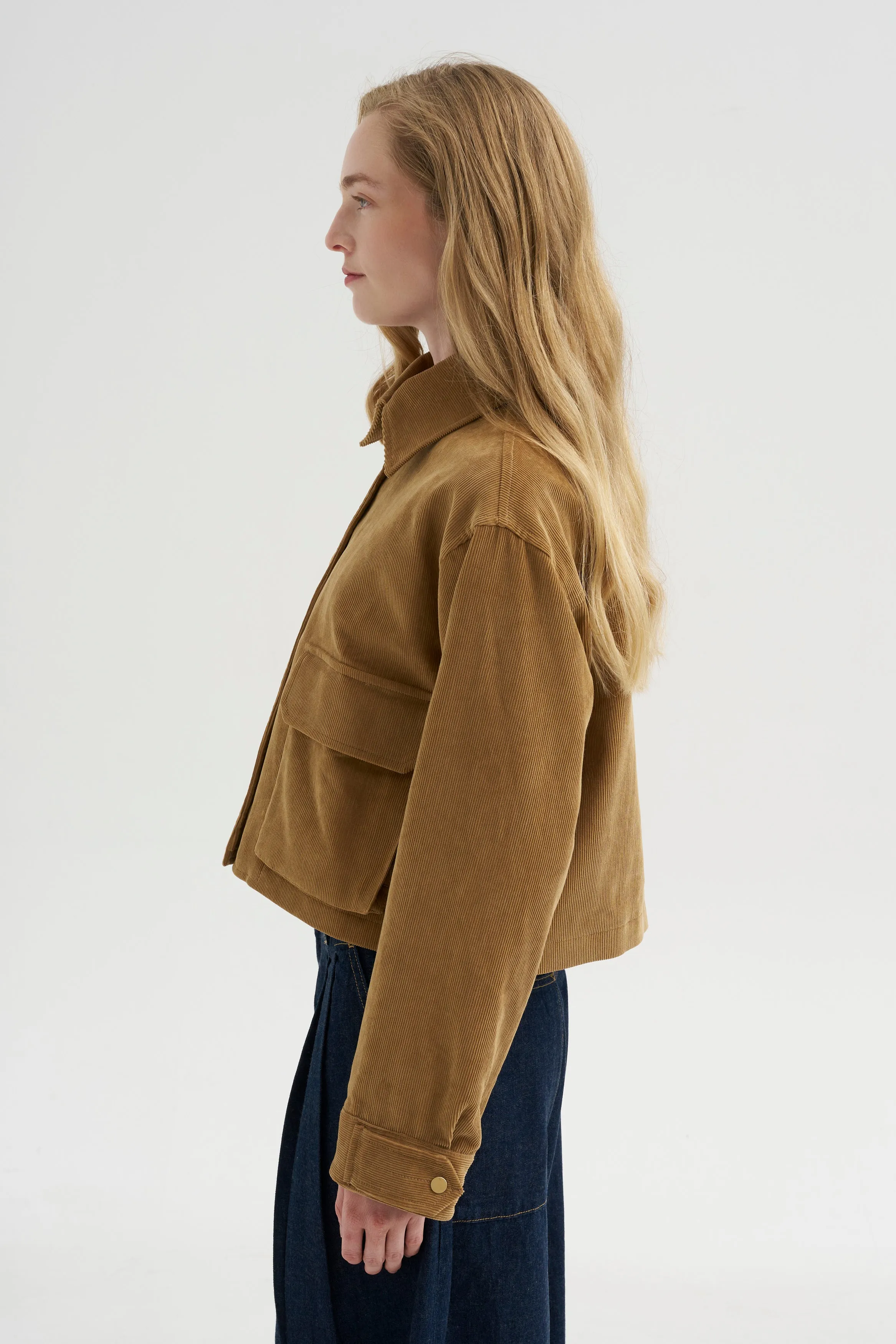 Cropped A-line Jacket, Caramel sold by Kick Pleat product image thumbnail 3