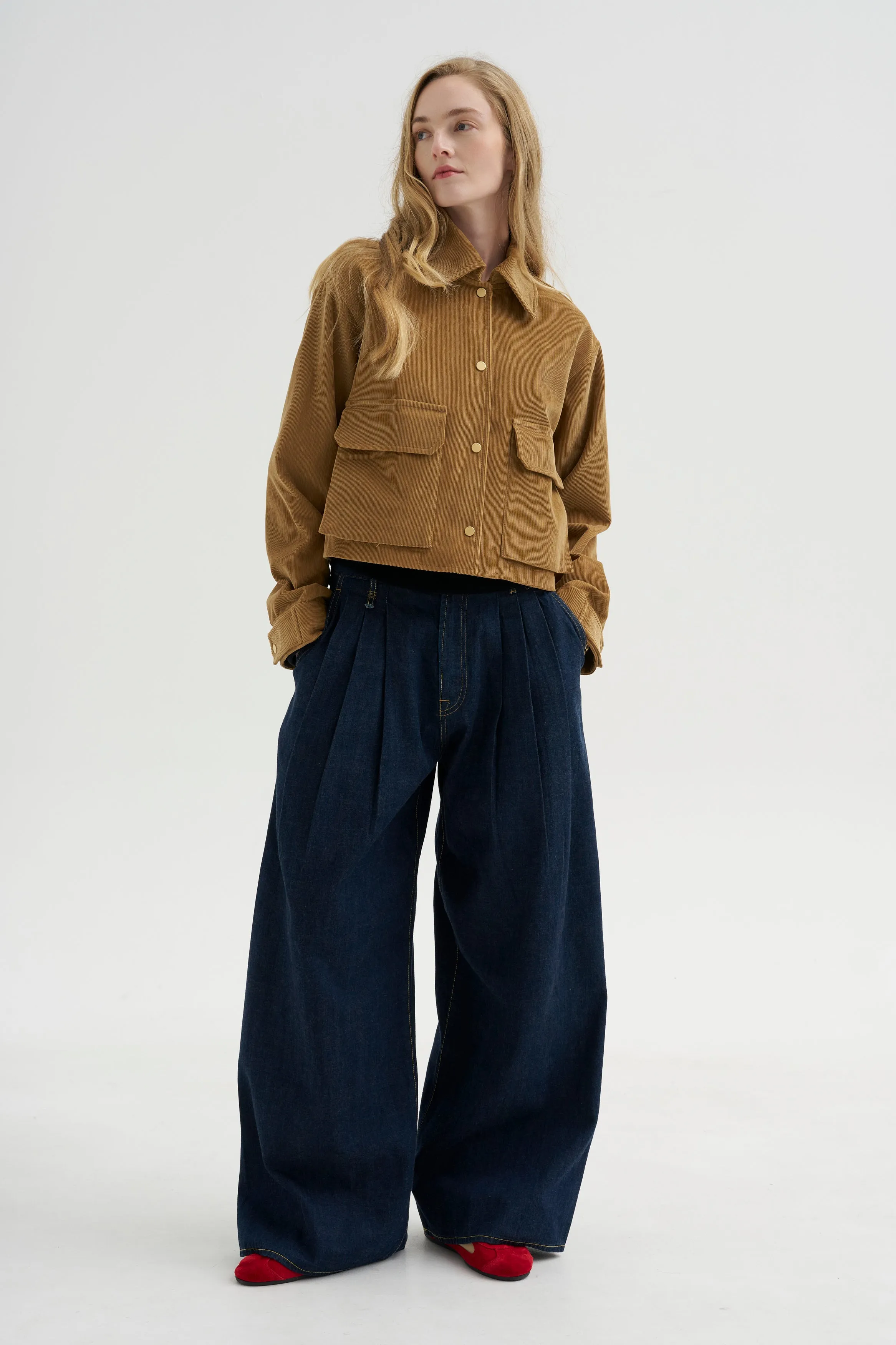 Cropped A-line Jacket, Caramel sold by Kick Pleat product image thumbnail 5
