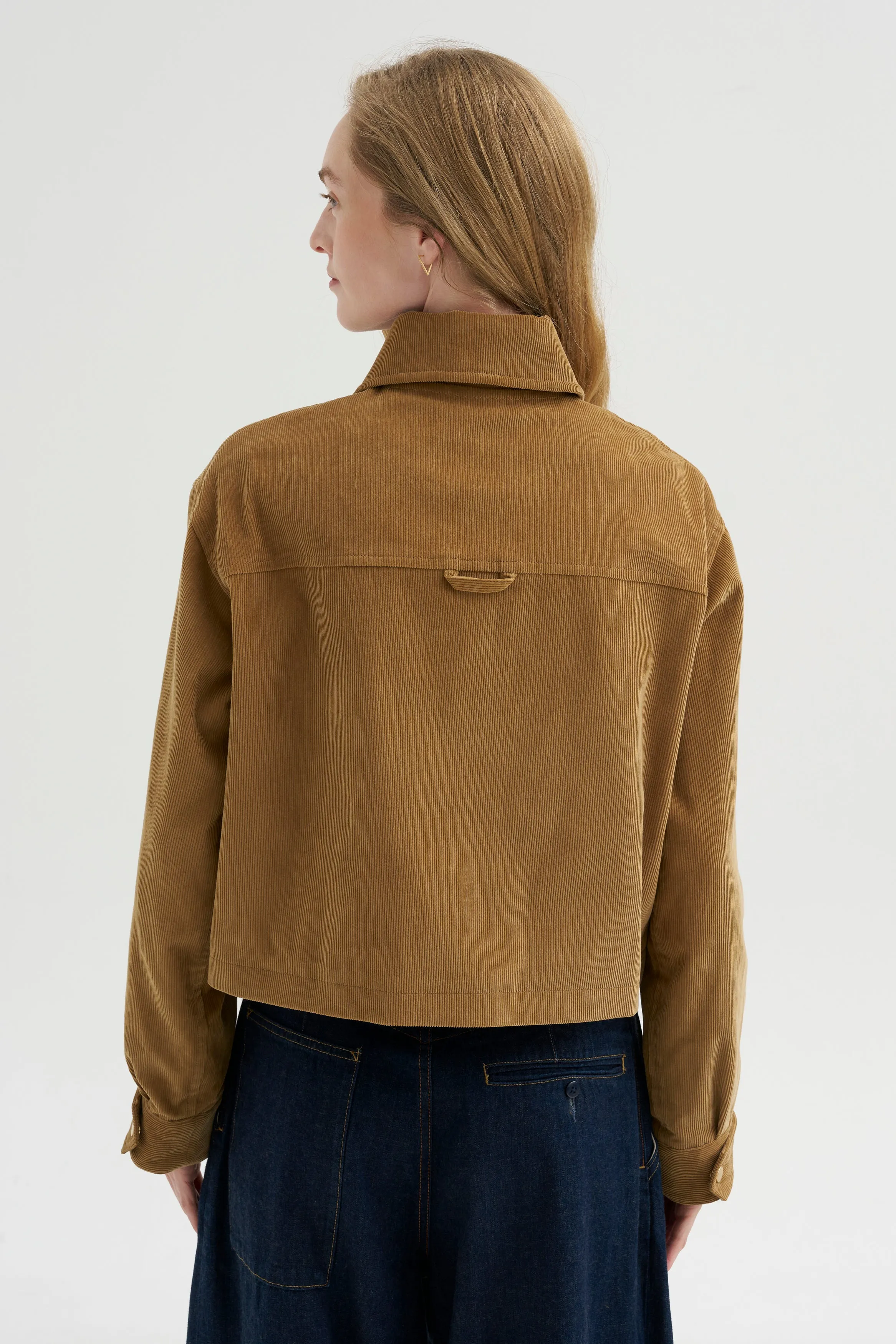 Cropped A-line Jacket, Caramel sold by Kick Pleat product image thumbnail 4