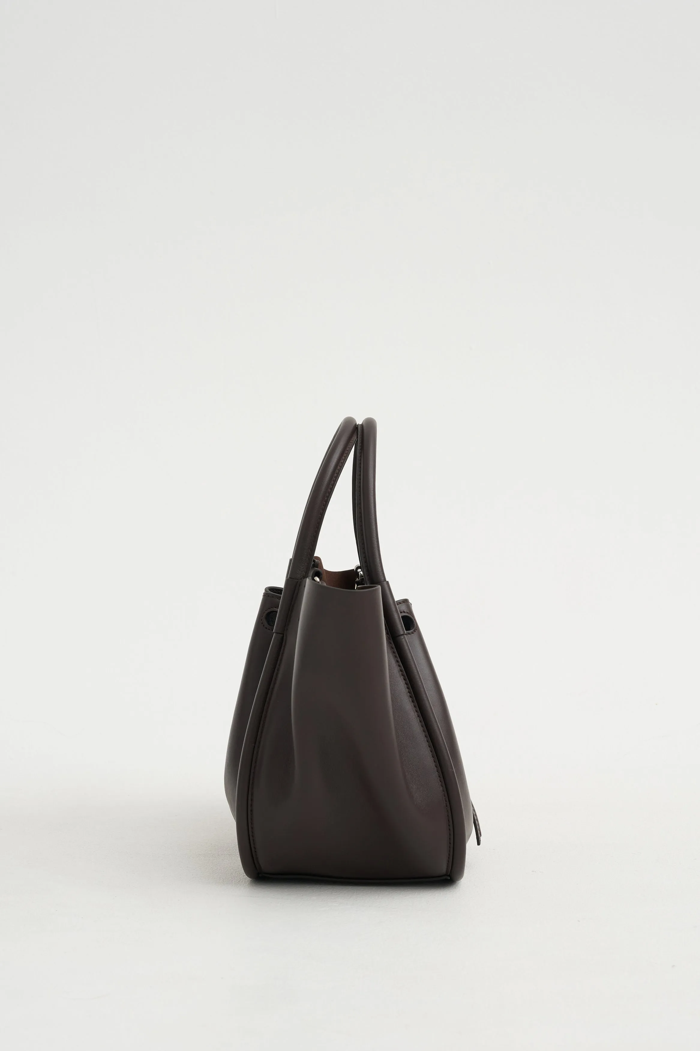 Small Ruched Tote, Espresso sold by Kick Pleat product image thumbnail 2
