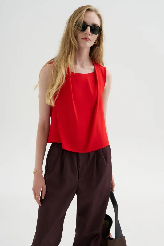 Sleeveless Top, Solar Red made by GAUCHERE