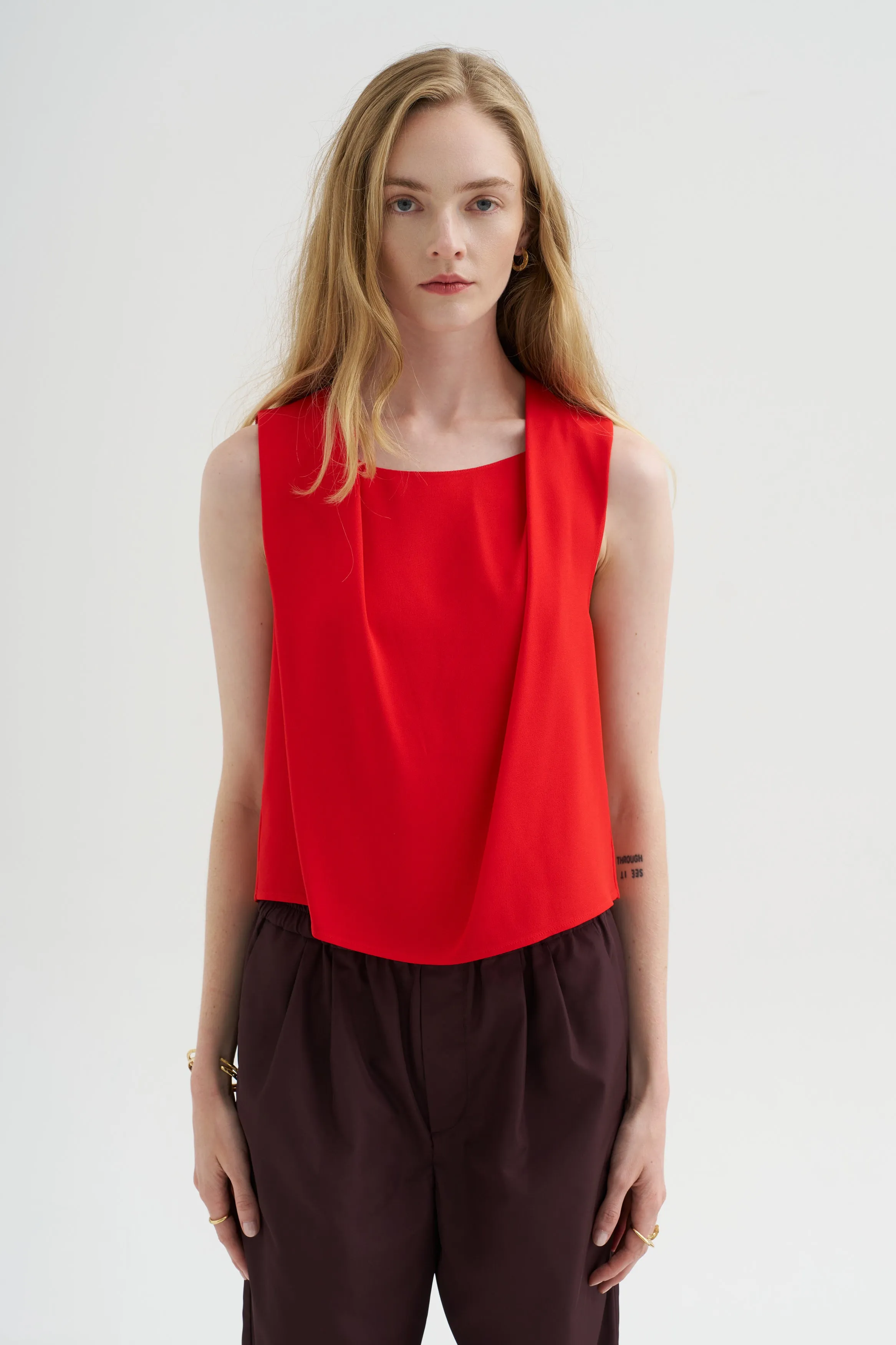 Sleeveless Top, Solar Red sold by Kick Pleat product image thumbnail 2