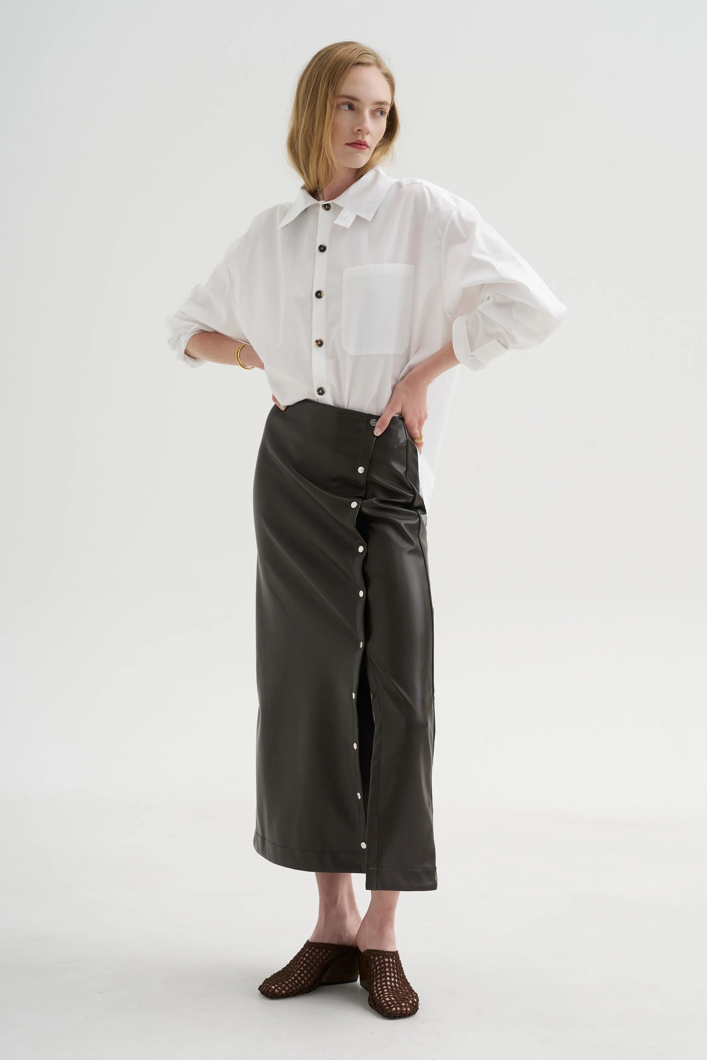 Long Sleeve Shirt, White sold by Kick Pleat