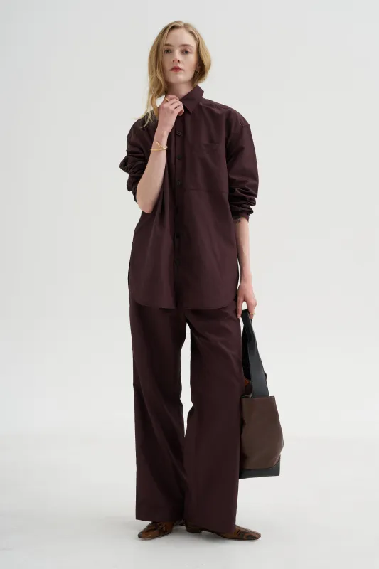 Point Collar Shirt, Plum made by GAUCHERE