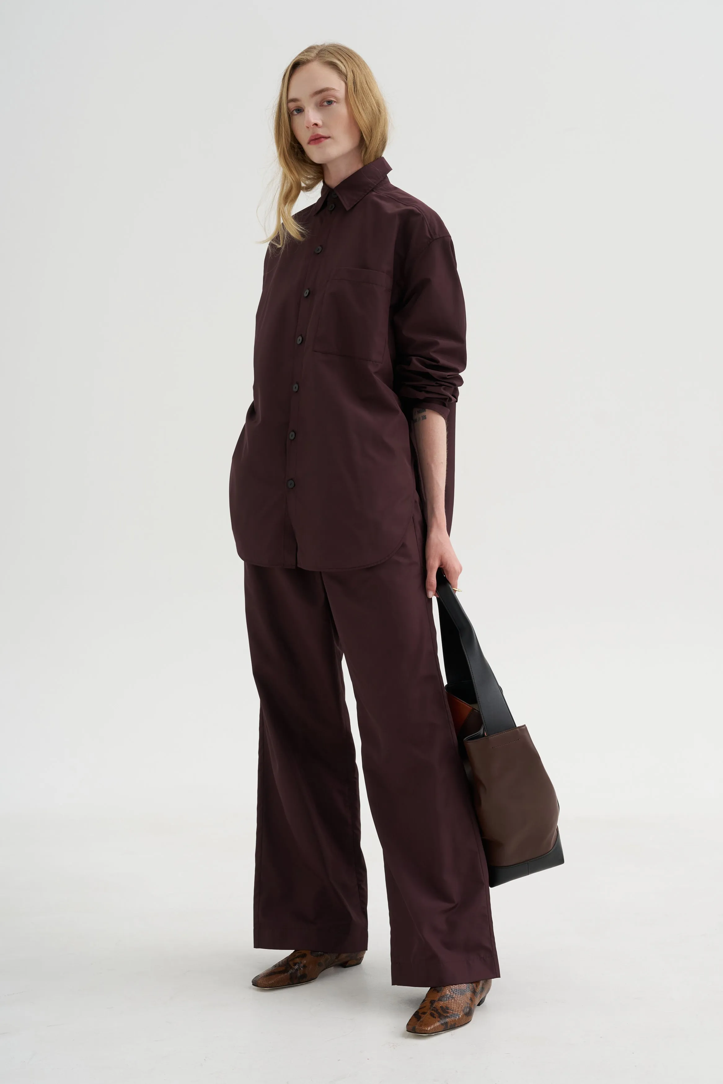 Point Collar Shirt, Plum sold by Kick Pleat product image thumbnail 5