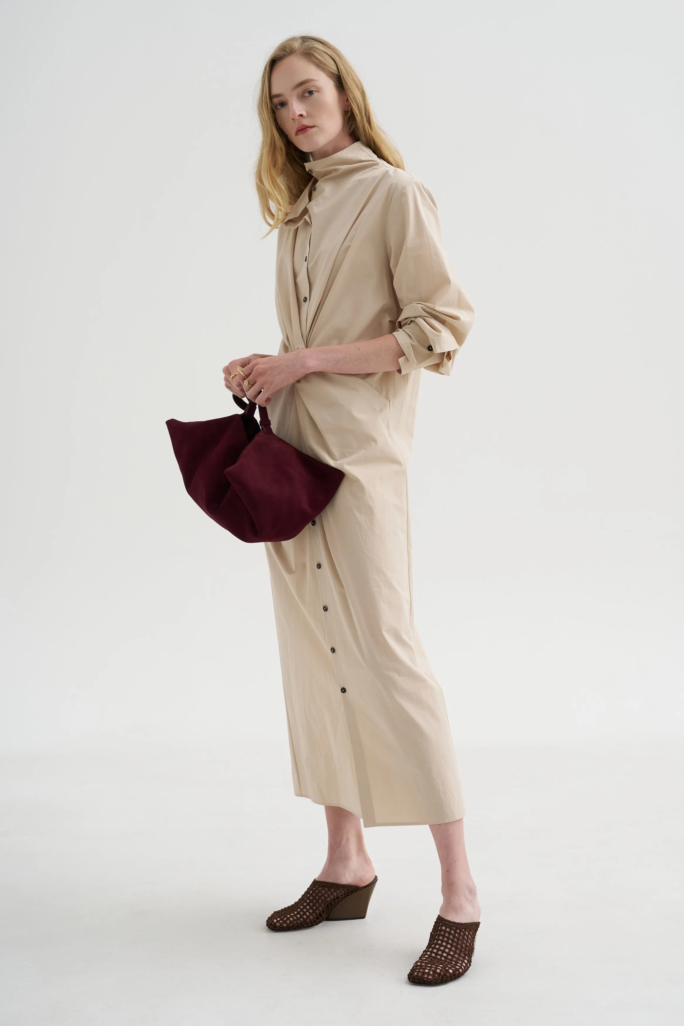 Long Sleeve Dress, Sand sold by Kick Pleat
